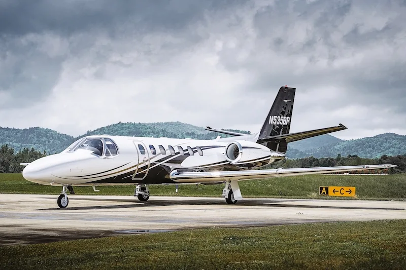 Exterior view of a 2003 Cessna Citation Encore, N535BP.