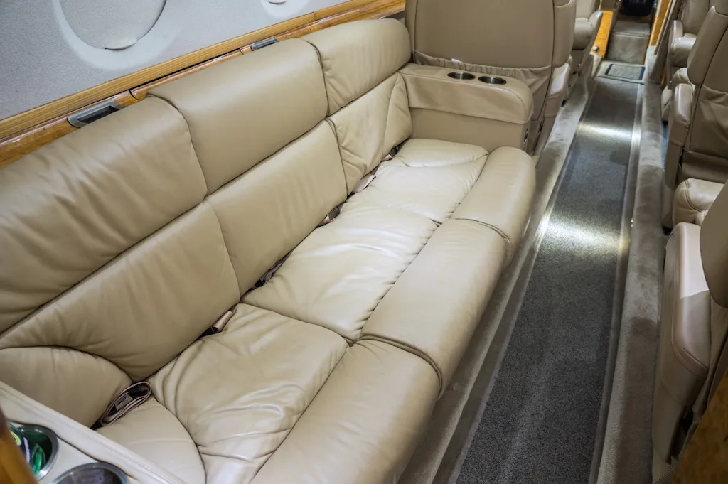 Cabin interior of a 2006 Hawker 850XP.