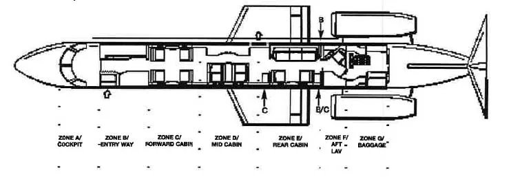 Specification or layout diagram for a 2008 Embraer Legacy 600.