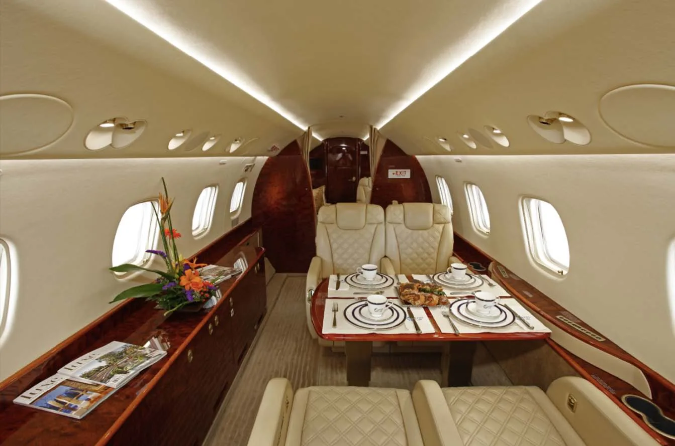 Cabin interior of a 2008 Embraer Legacy 600.