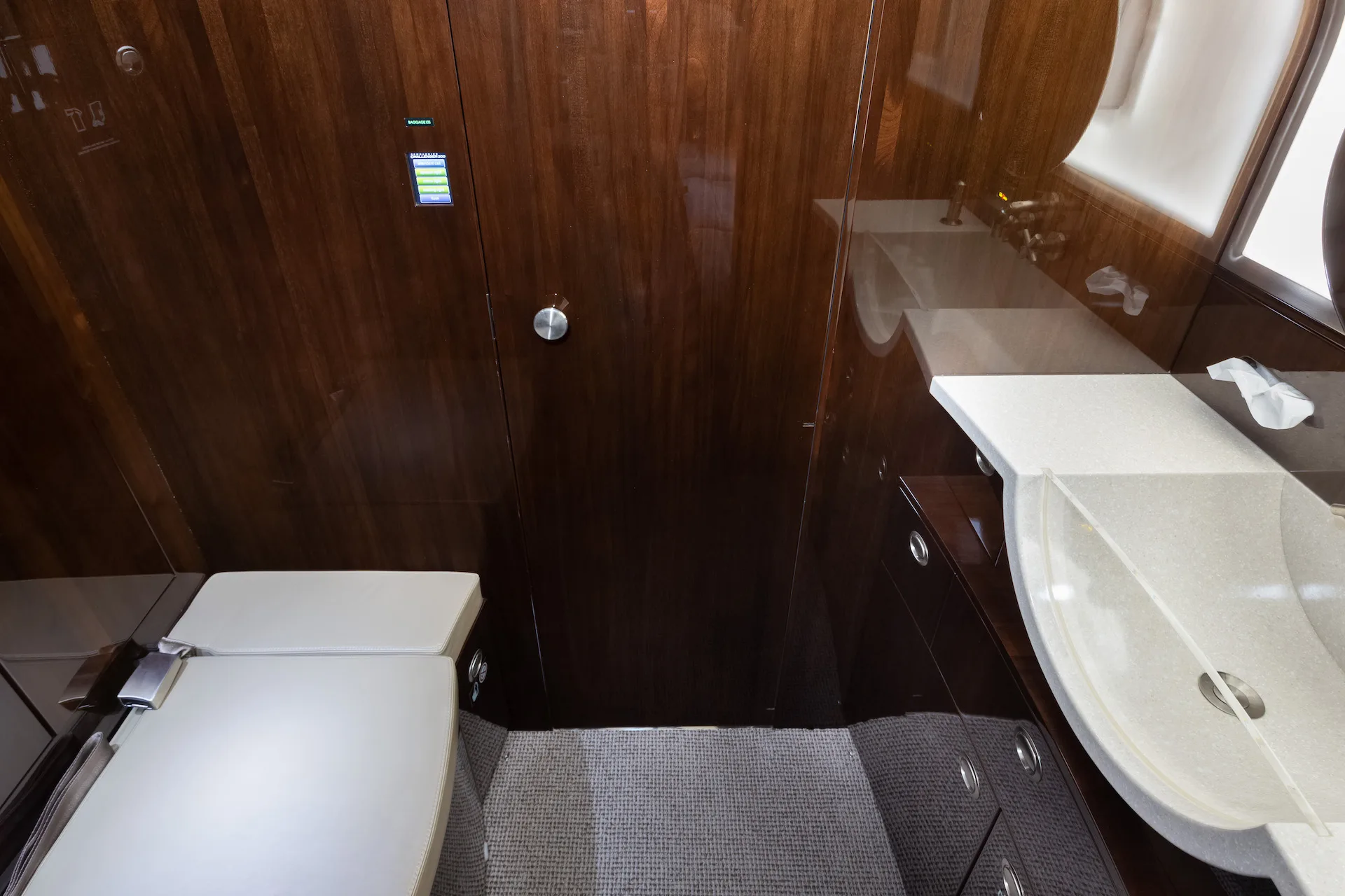Cabin interior of a 2013 Bombardier Challenger 300.