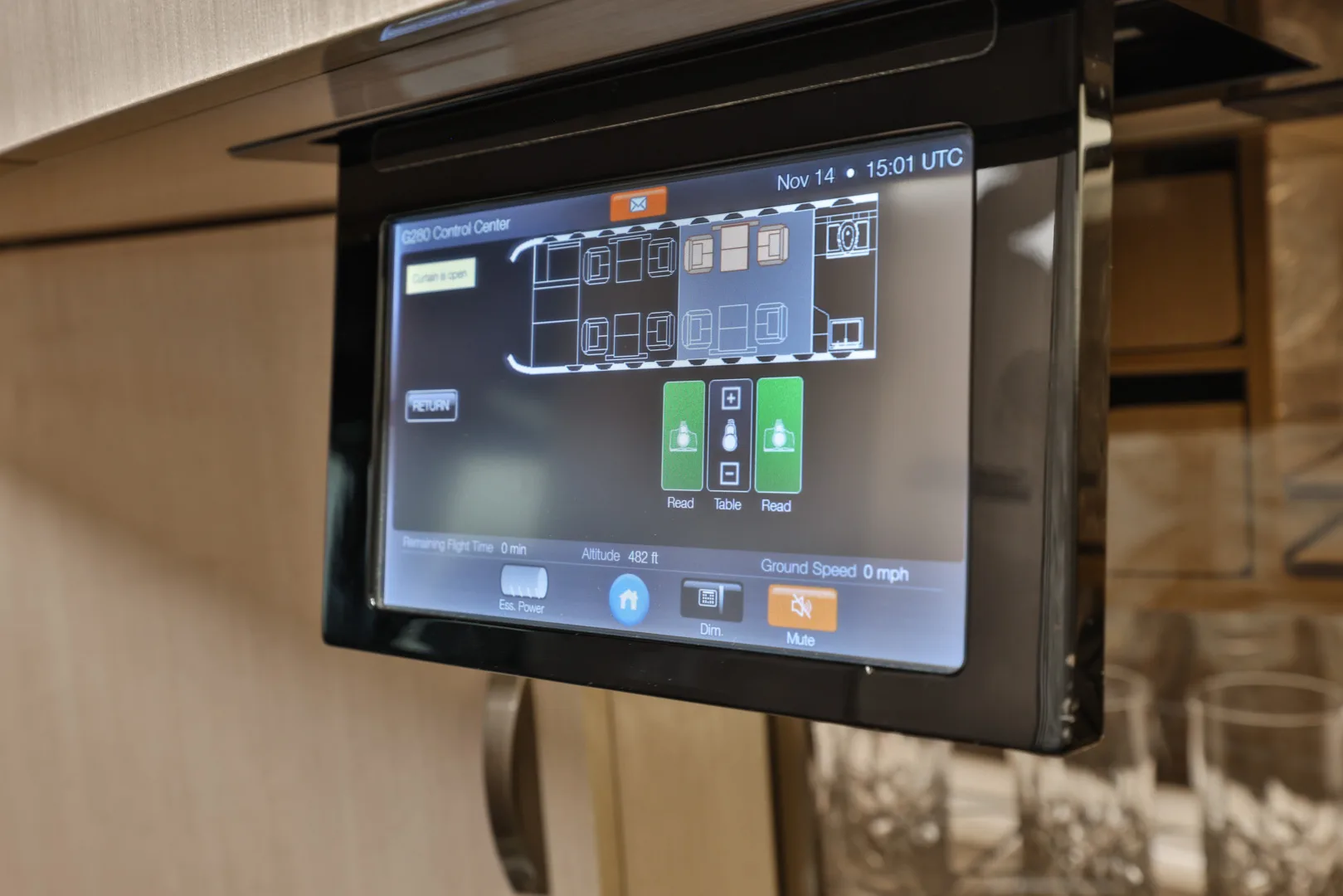 Avionics suite of a 2017 Gulfstream G280.