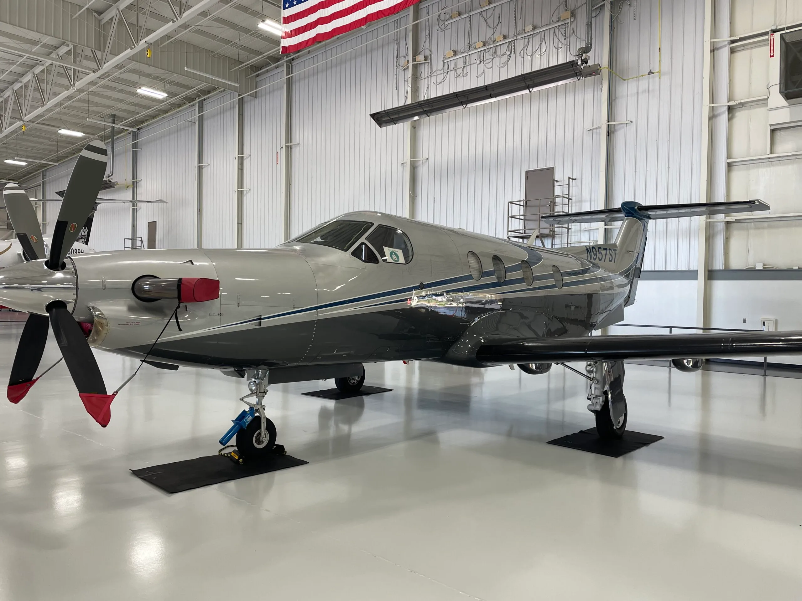 Exterior view of a 2020 Cirrus SF50 G2 Vision Jet, N621LC.