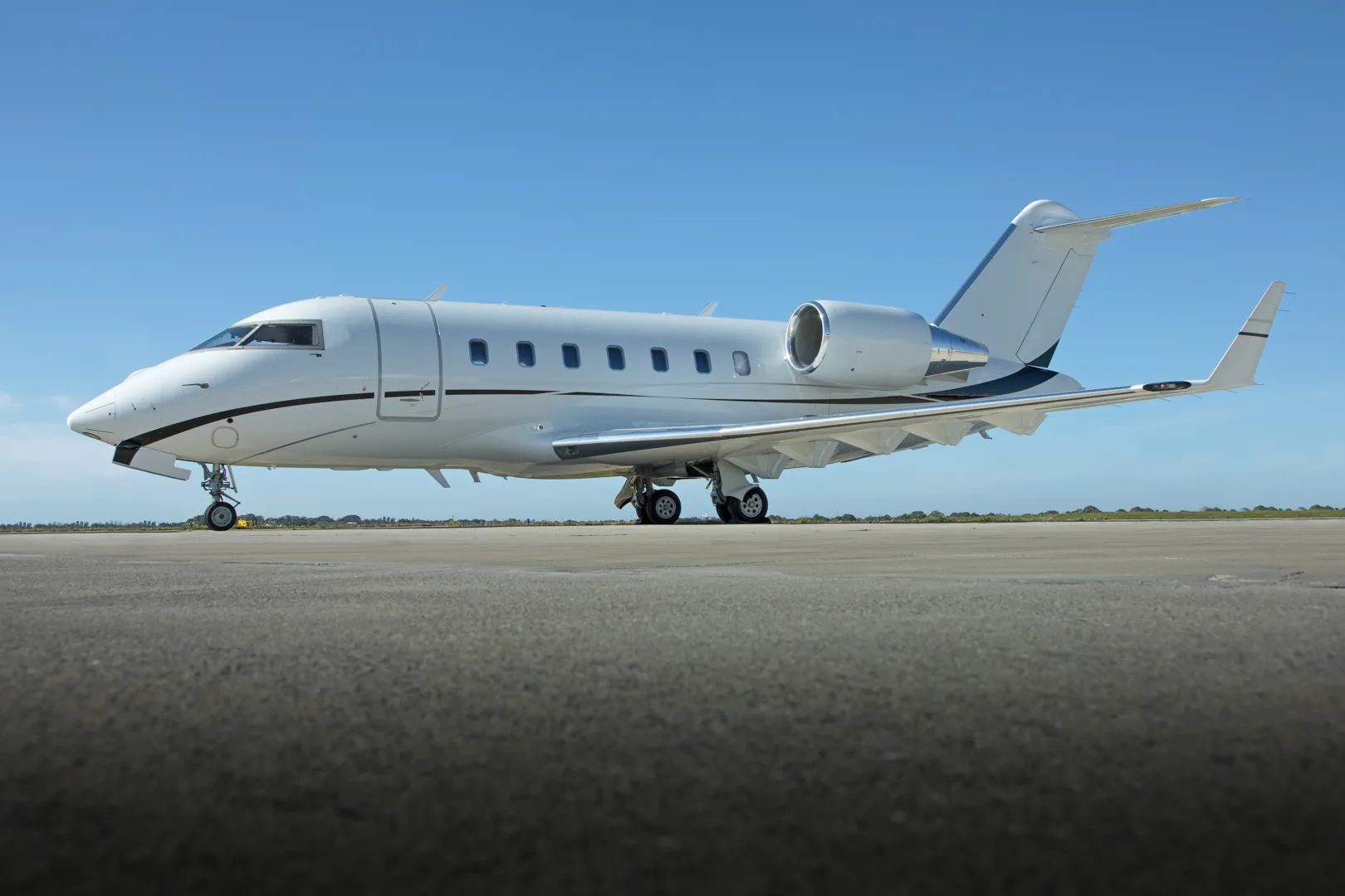 Exterior view of a 2011 Bombardier Challenger.