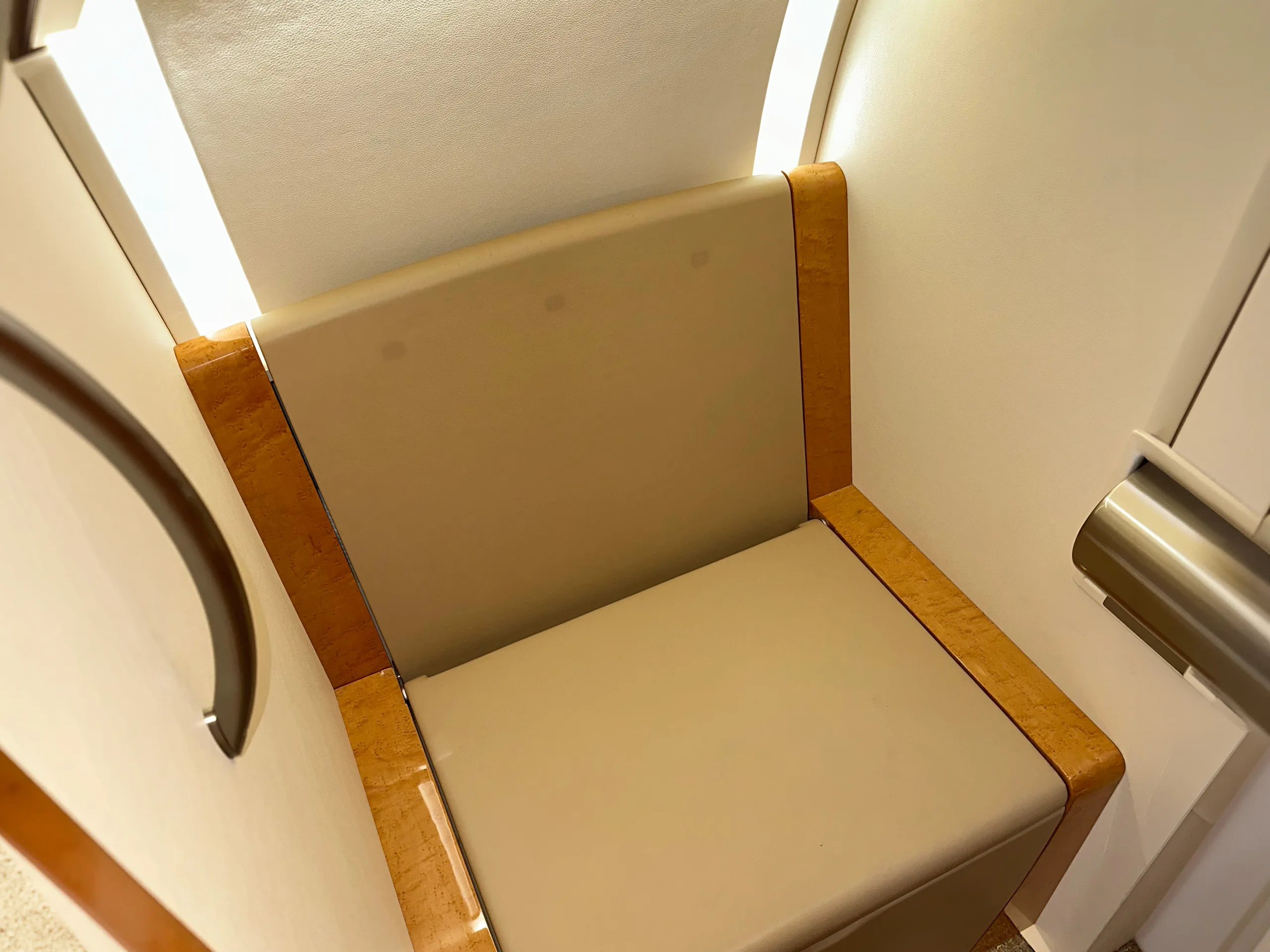 Cabin interior of a 2019 Dassault Falcon 2000LXS.