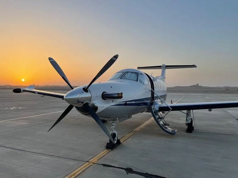 Exterior view of a 2013 Pilatus, PC-12.