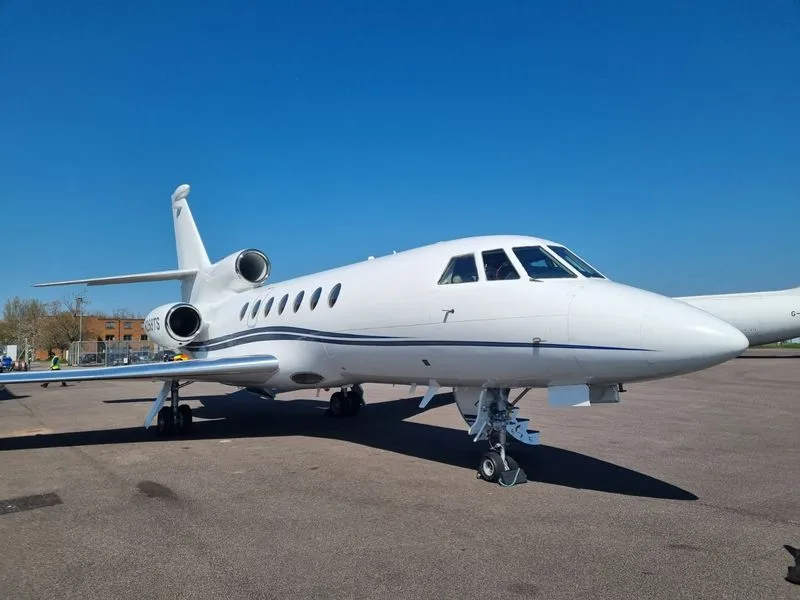 Exterior view of a 1998 Dassault Falcon 50EX.