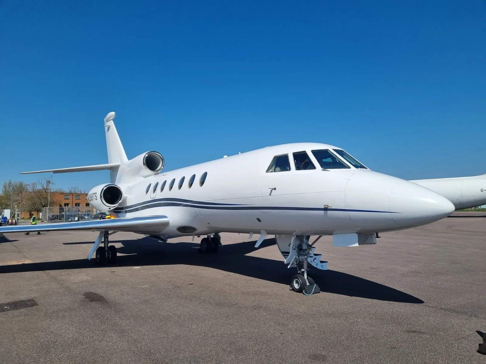Exterior view of a 1998 Dassault Falcon 50EX.