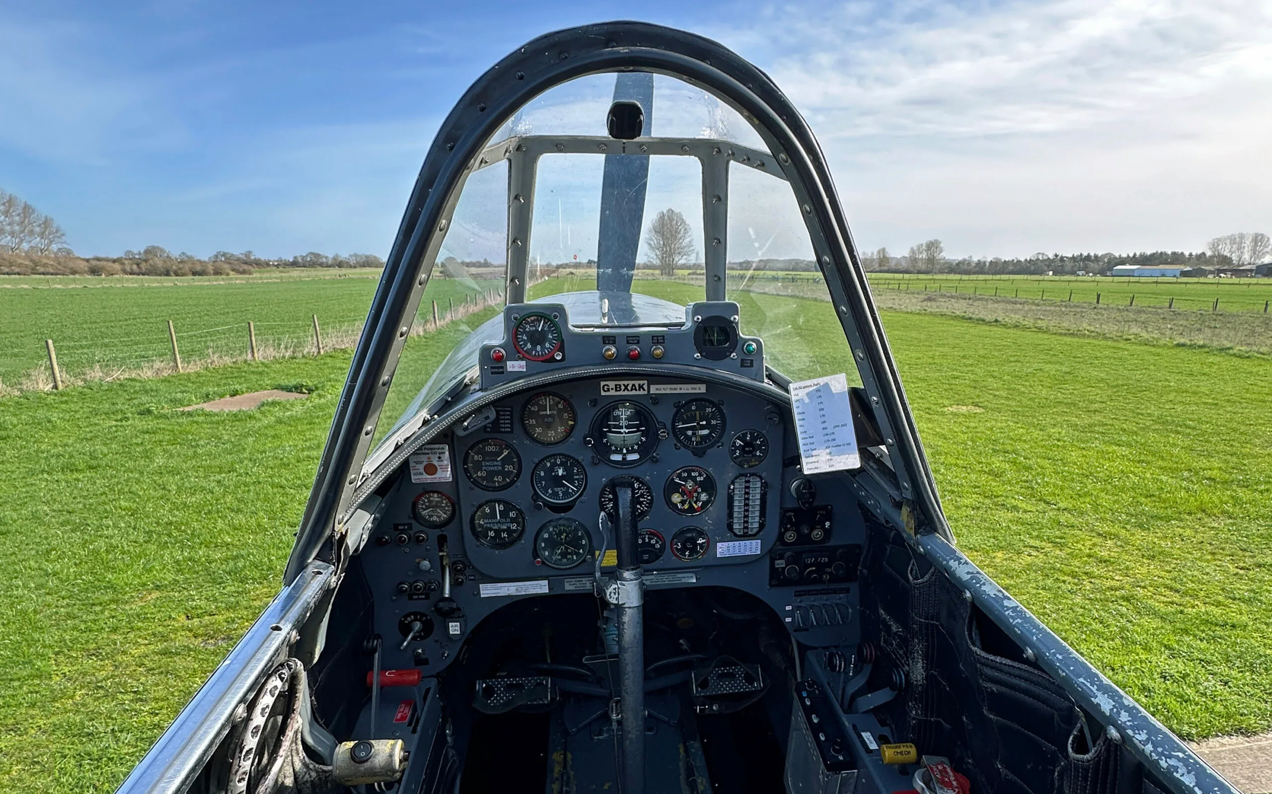 Cockpit and instrument panel of a 1981 Yak 52 M14PF 400hp £56,500 - CK Aviation.