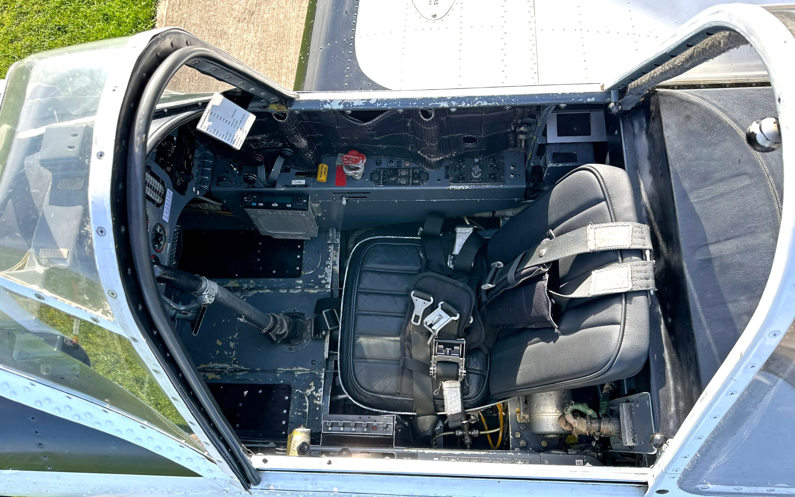 Cockpit and instrument panel of a 1981 Yak 52 M14PF 400hp £56,500 - CK Aviation.