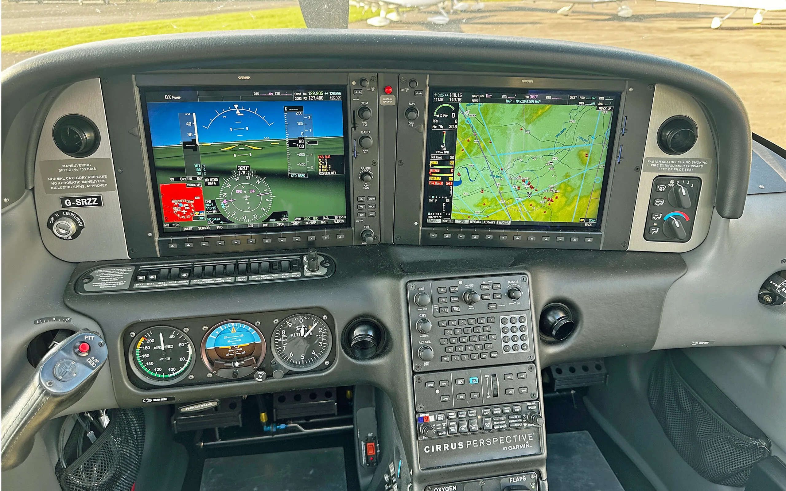 Cockpit and instrument panel of a 2010 Cirrus SR22TN GTS G3 £365,000 VAT PAID - CK Aviation.