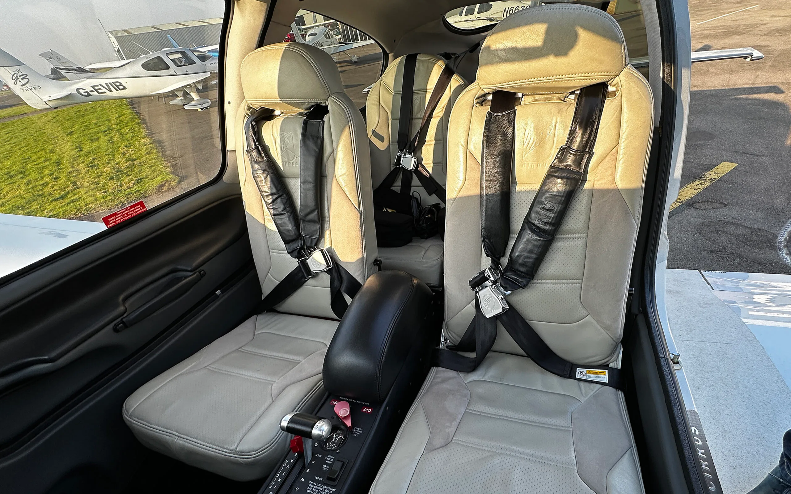 Cabin interior of a 2010 Cirrus SR22TN GTS G3 £365,000 VAT PAID - CK Aviation.