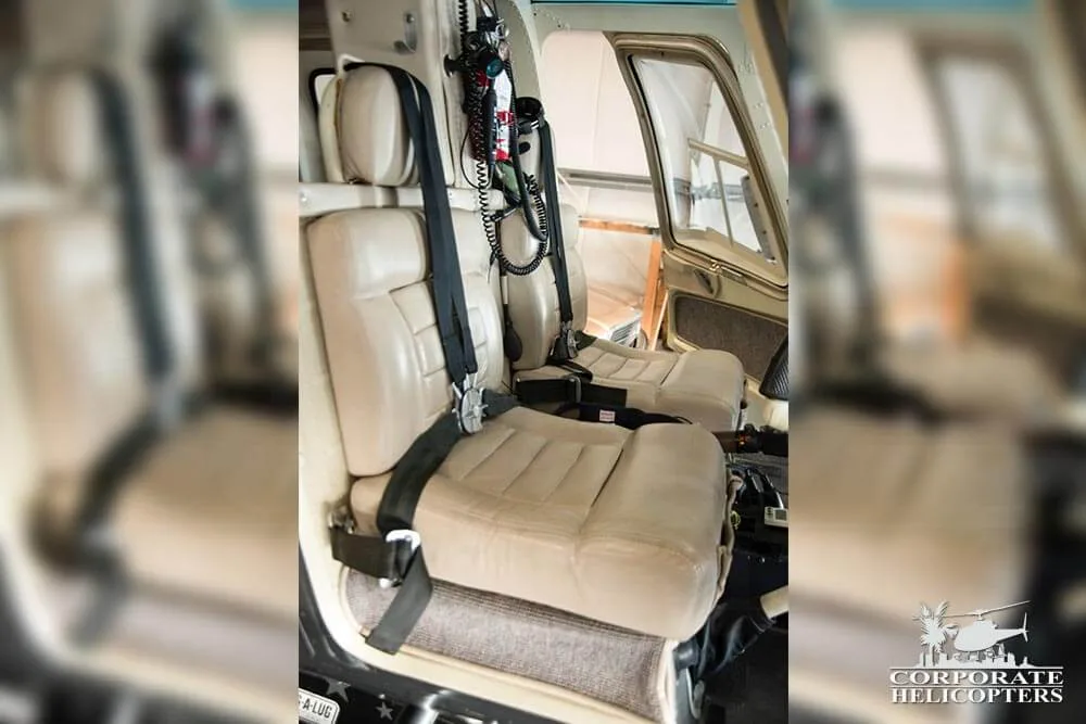 Cabin interior of a 1981 Bell 206 BIII JetRanger.