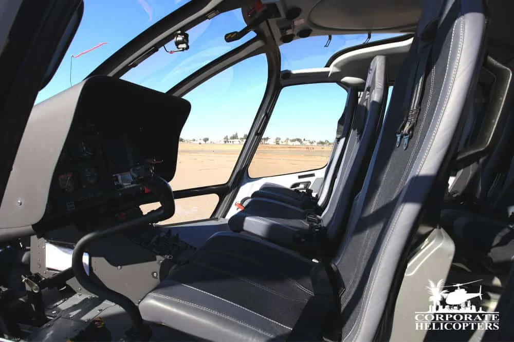 Cockpit and instrument panel of a 2013 Eurocopter EC130 T2.
