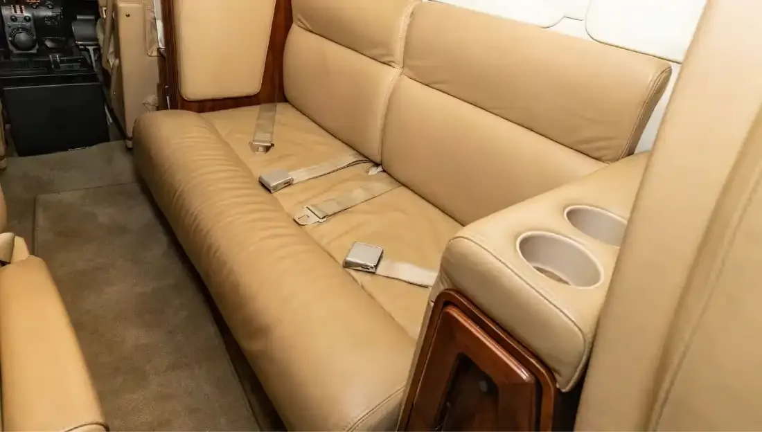 Cabin interior of a 1988 Beechcraft king air b200.