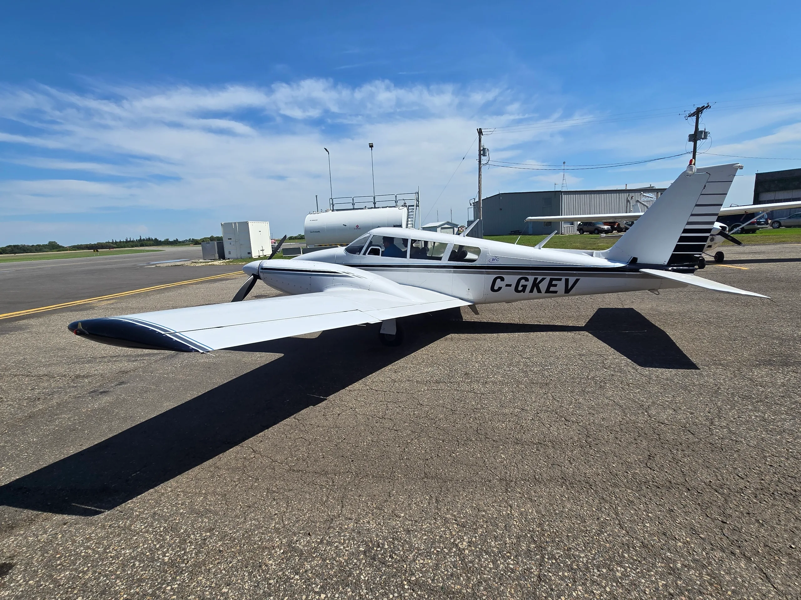Marketing image of a 1966 Piper PA-30 Twin Comanche - Canadian Aircraft Sales.