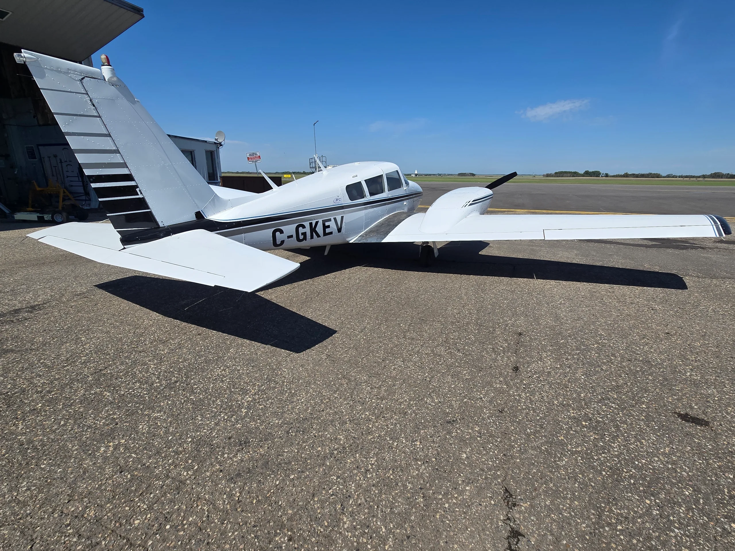 Exterior view of a 1966 Piper PA-30 Twin Comanche - Canadian Aircraft Sales.