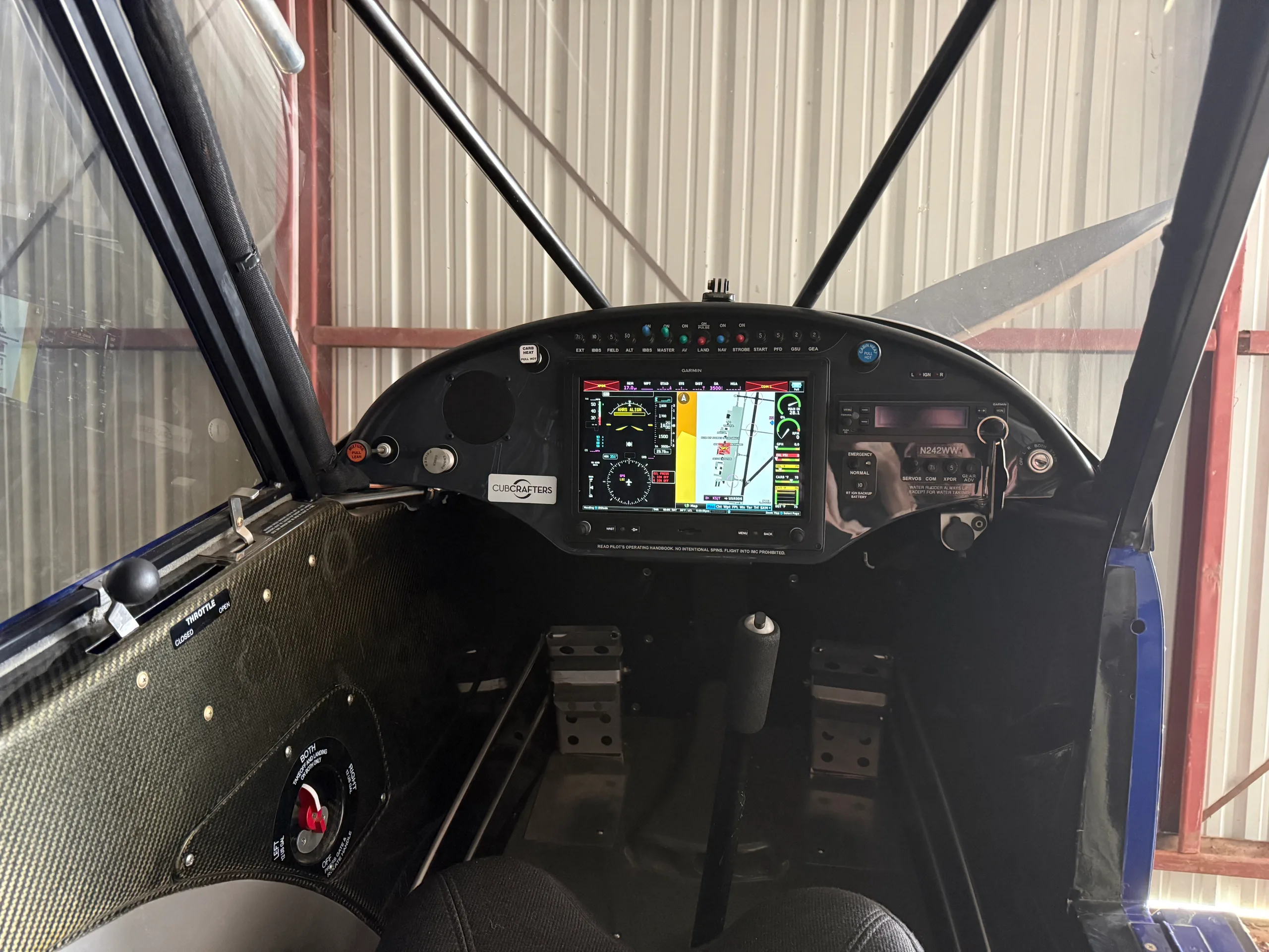 Cockpit and instrument panel of a 2014 CubCrafters.