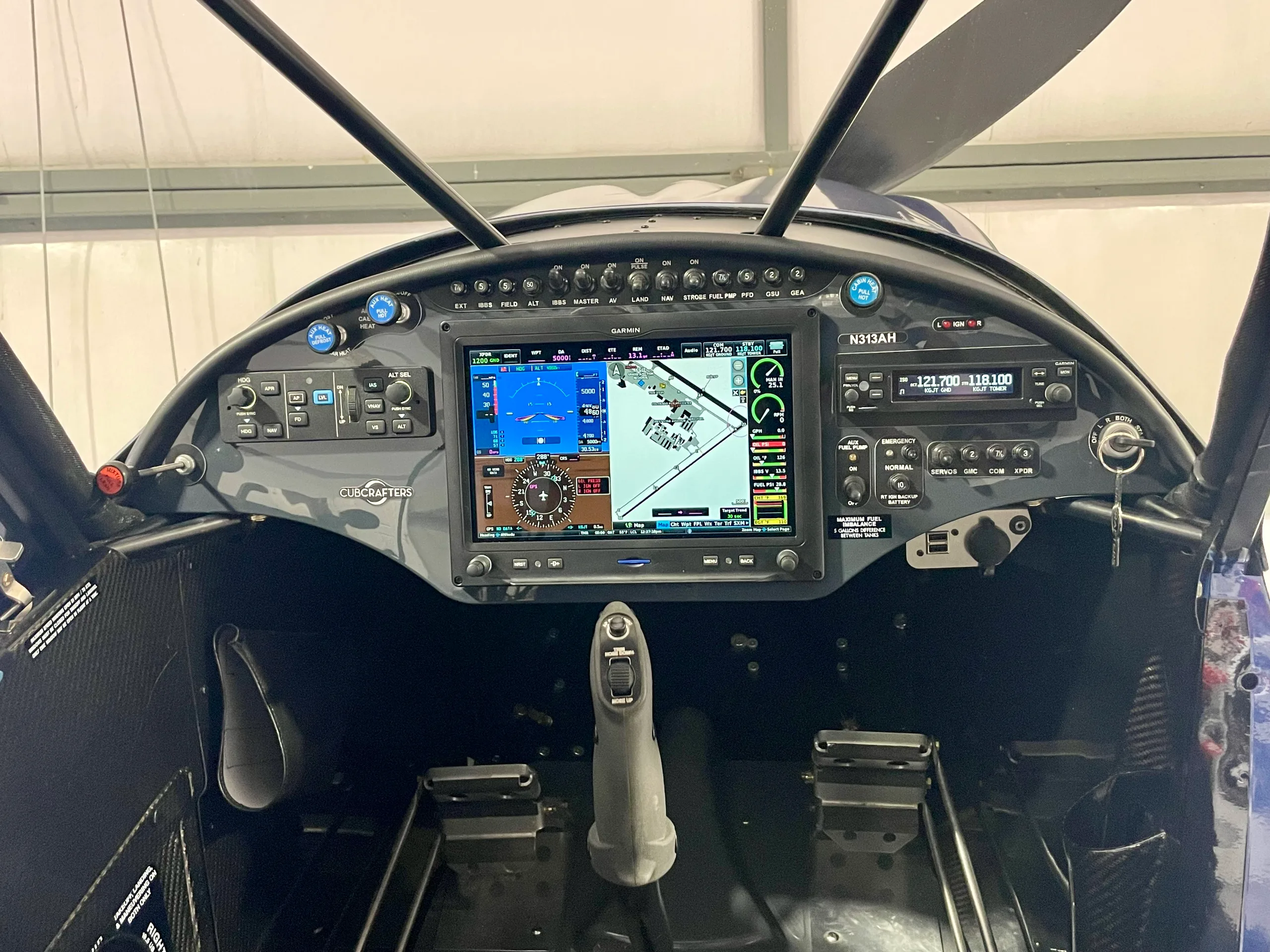 Cockpit and instrument panel of a 2018 CubCrafters.