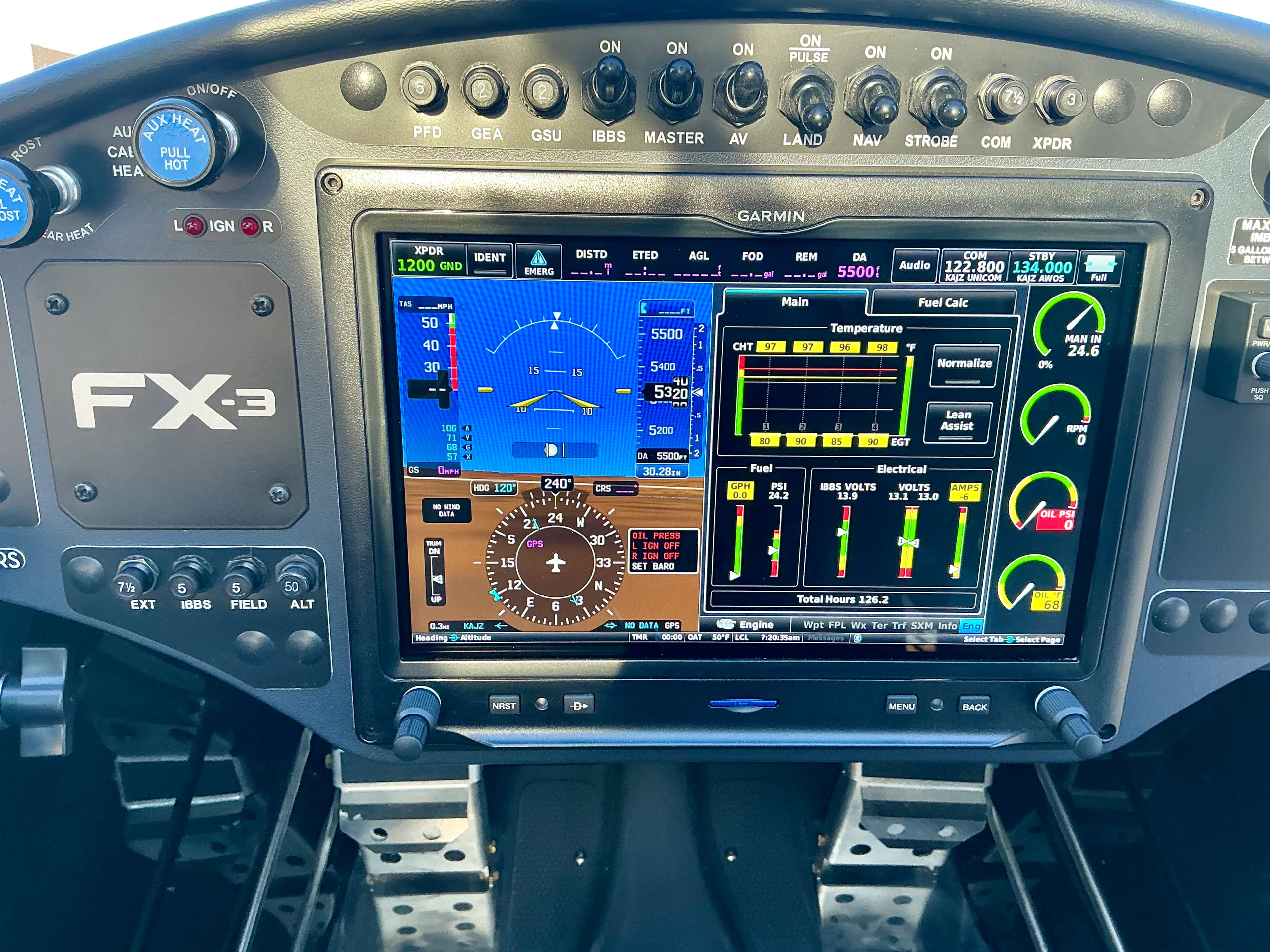 Avionics suite of a CubCrafters.