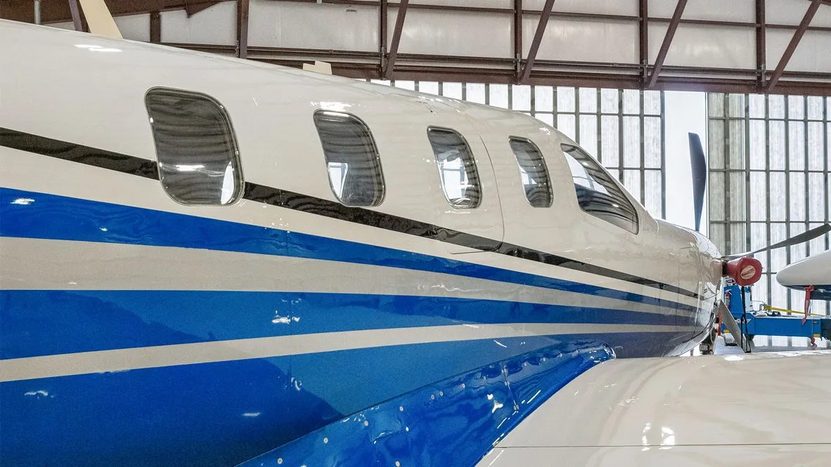 Exterior view of a 2011 Socata TBM 850.