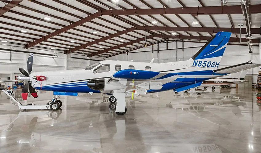 Exterior view of a 2011 Socata TBM 850.