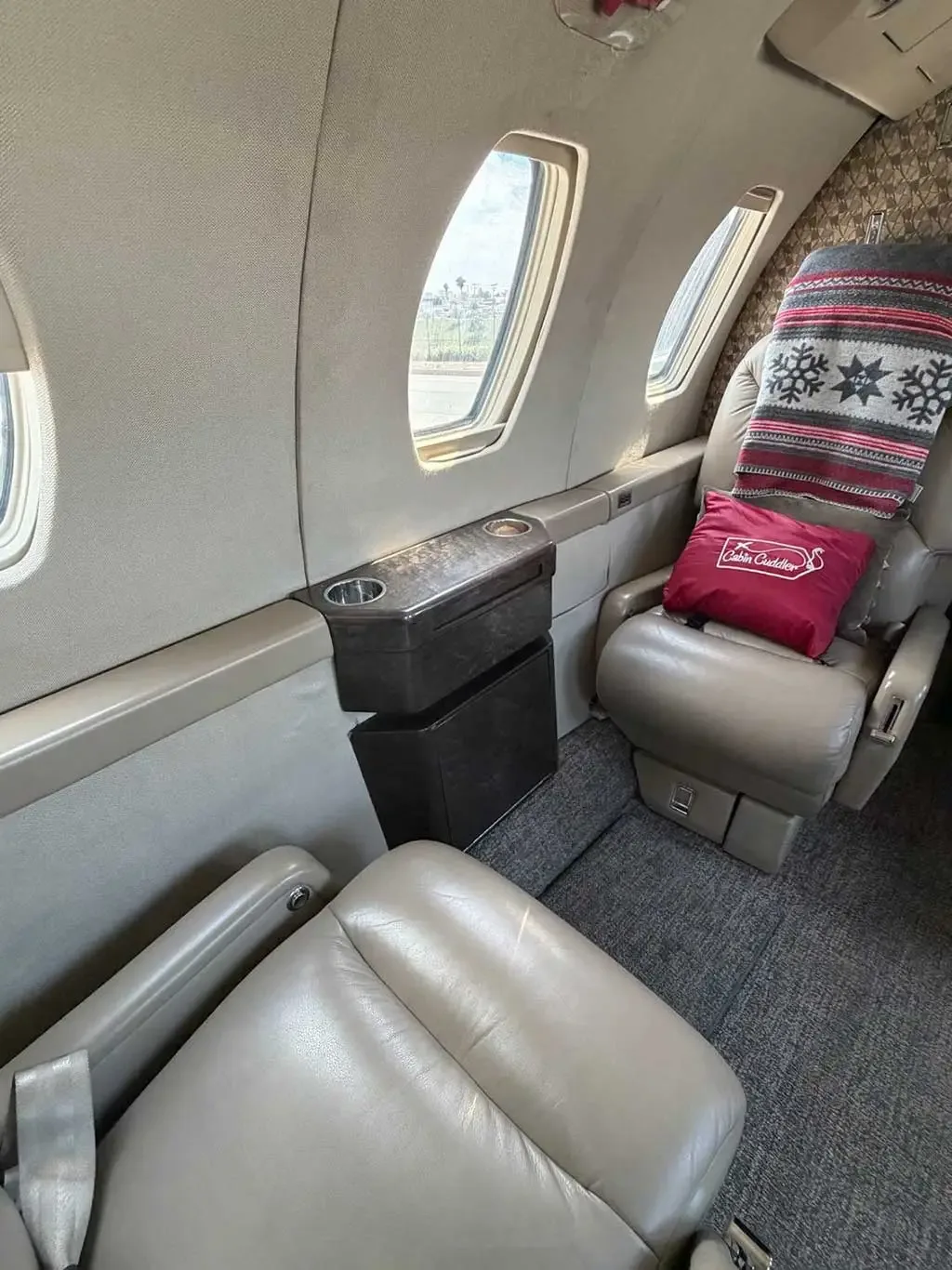 Cabin interior of a 1995 Cessna Citation VI.