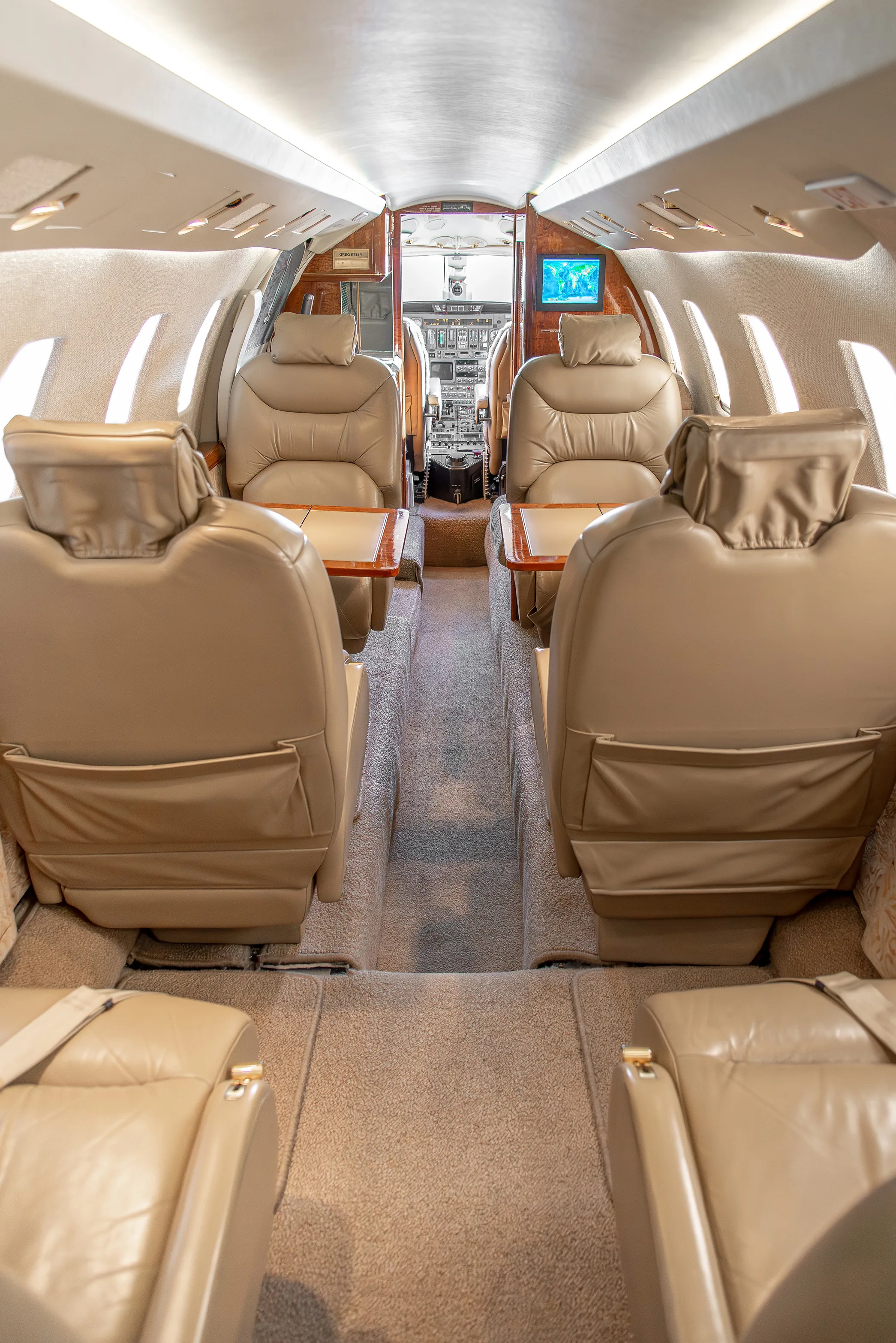 Cabin interior of a 1996 Cessna CITATION VII.
