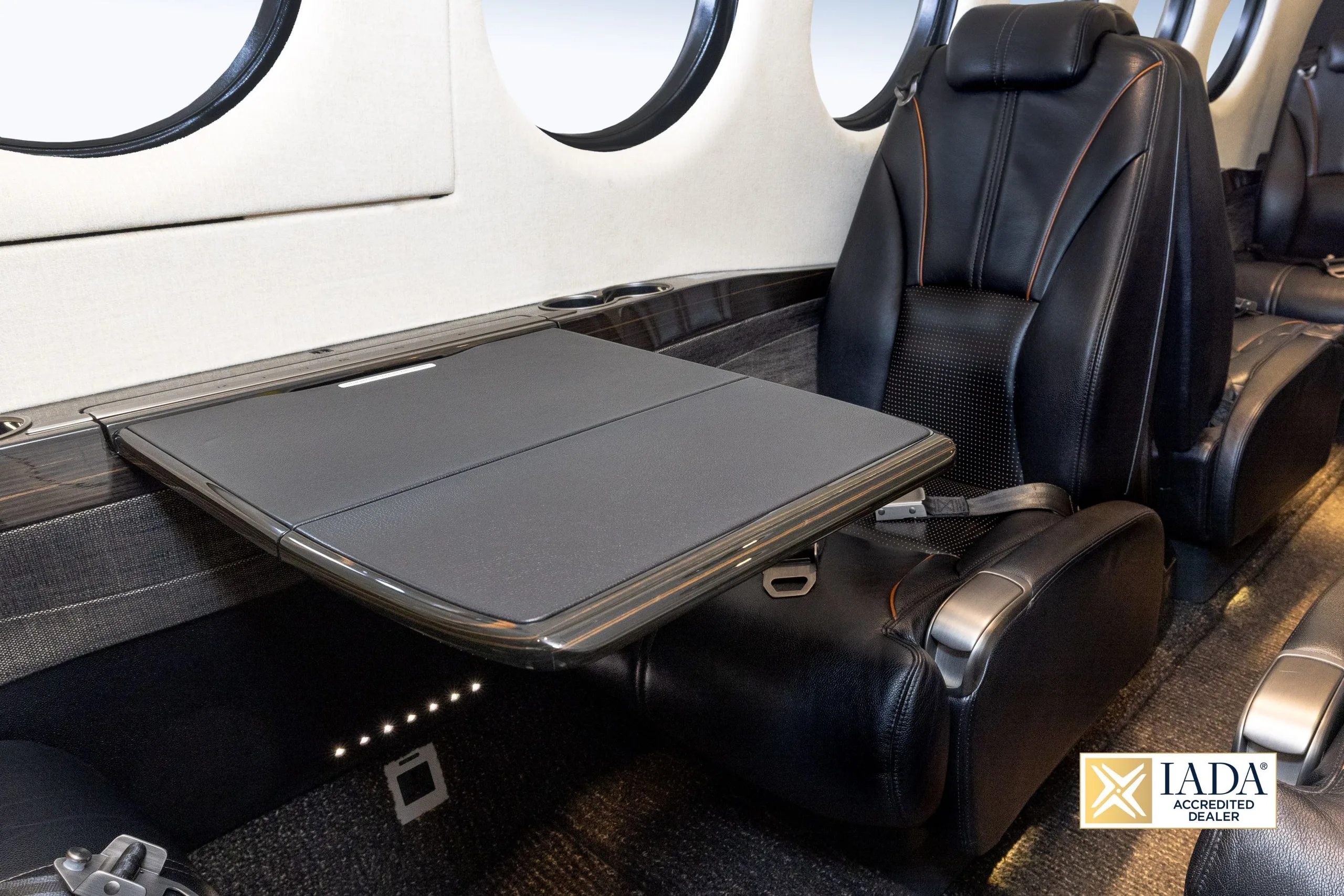 Cabin interior of a 2020 Beechcraft KING AIR 360.