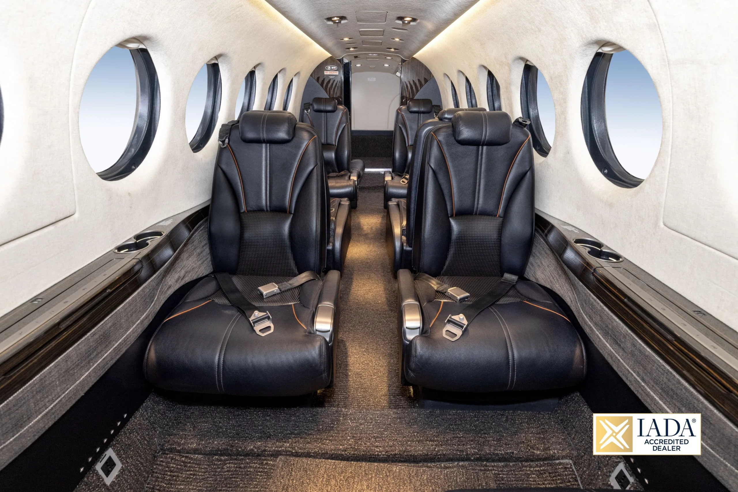 Cabin interior of a 2020 Beechcraft KING AIR 360.