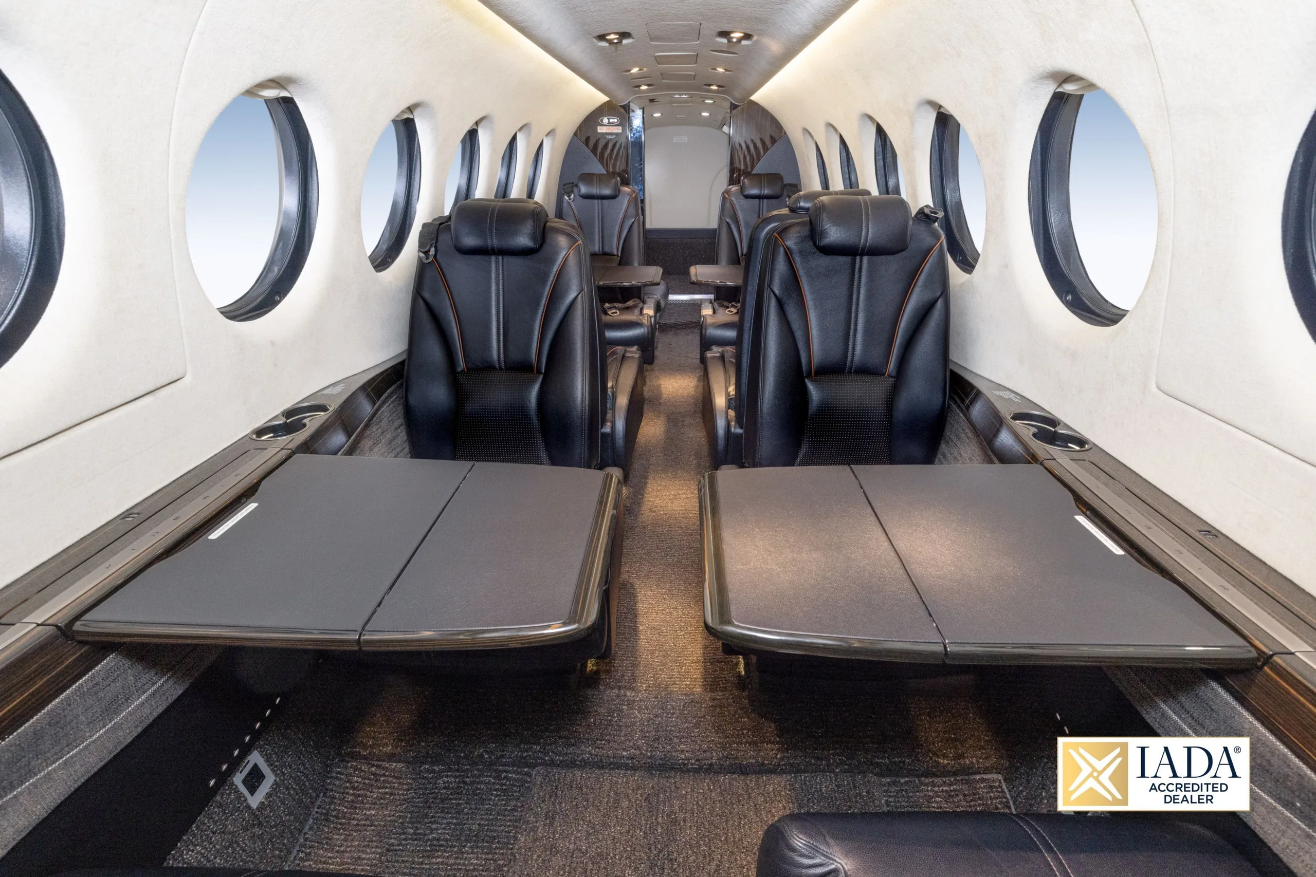 Cabin interior of a 2020 Beechcraft KING AIR 360.