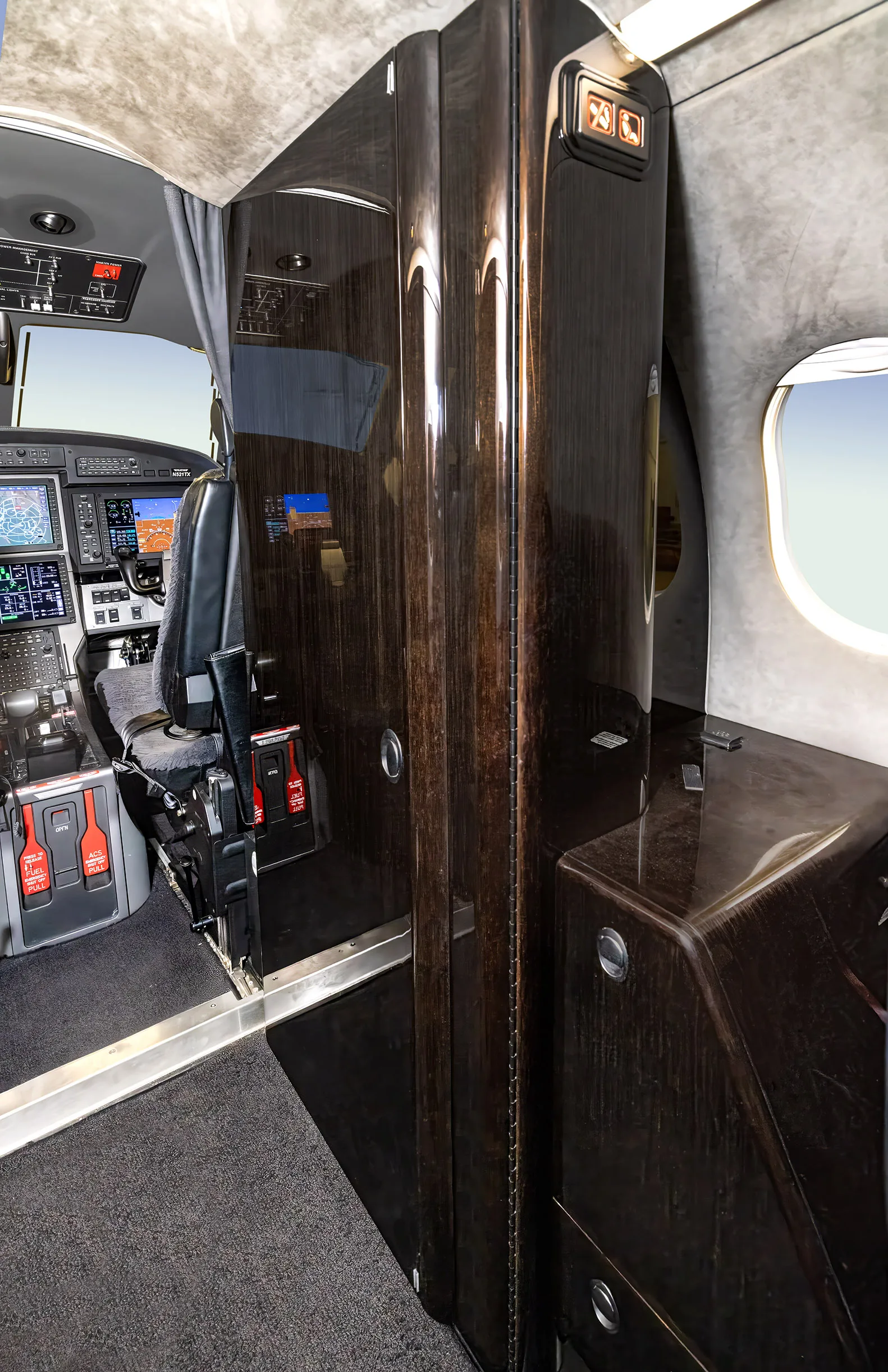 Cabin interior of a 2016 Pilatus PC-12/47E NG.