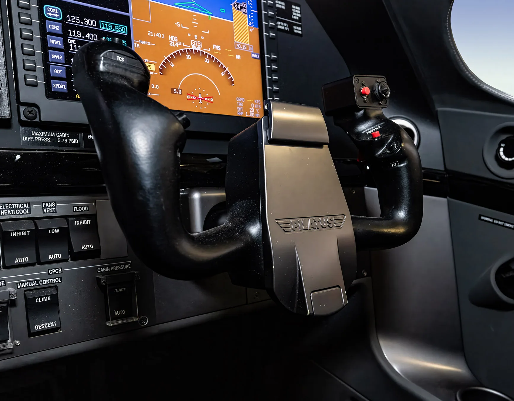 Avionics suite of a 2016 Pilatus PC-12/47E NG.
