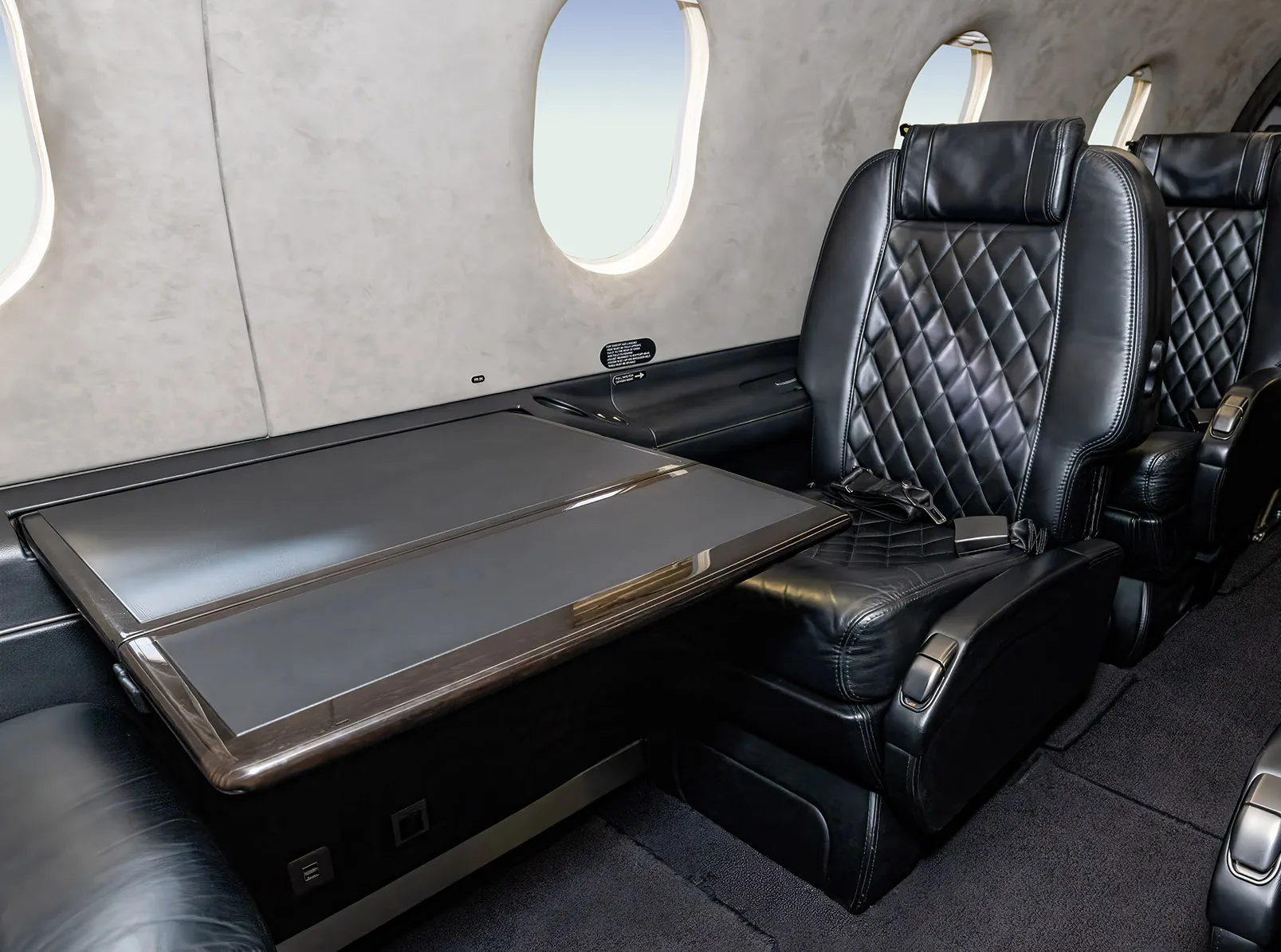 Cabin interior of a 2016 Pilatus PC-12/47E NG.