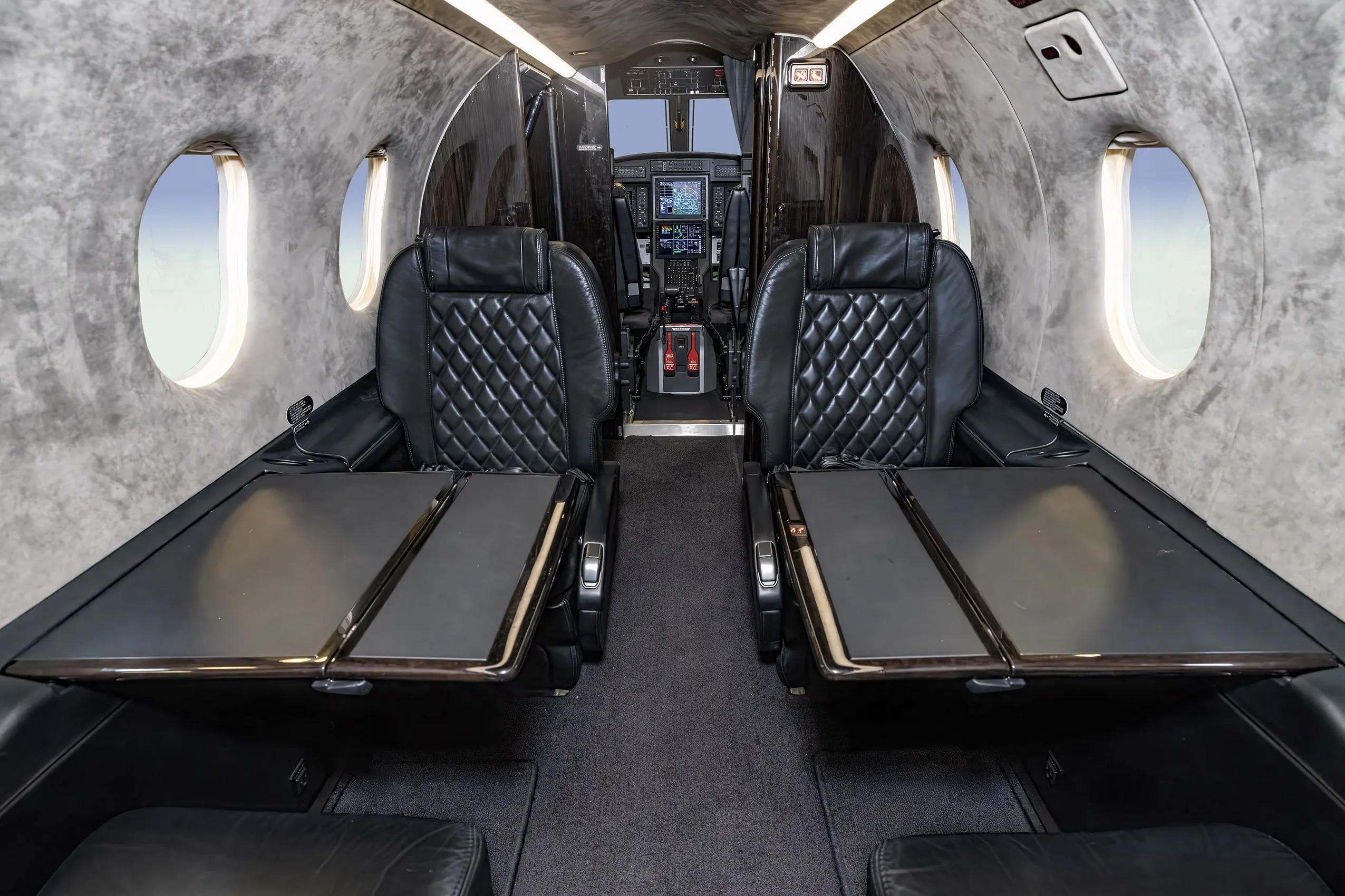Cabin interior of a 2016 Pilatus PC-12/47E NG.
