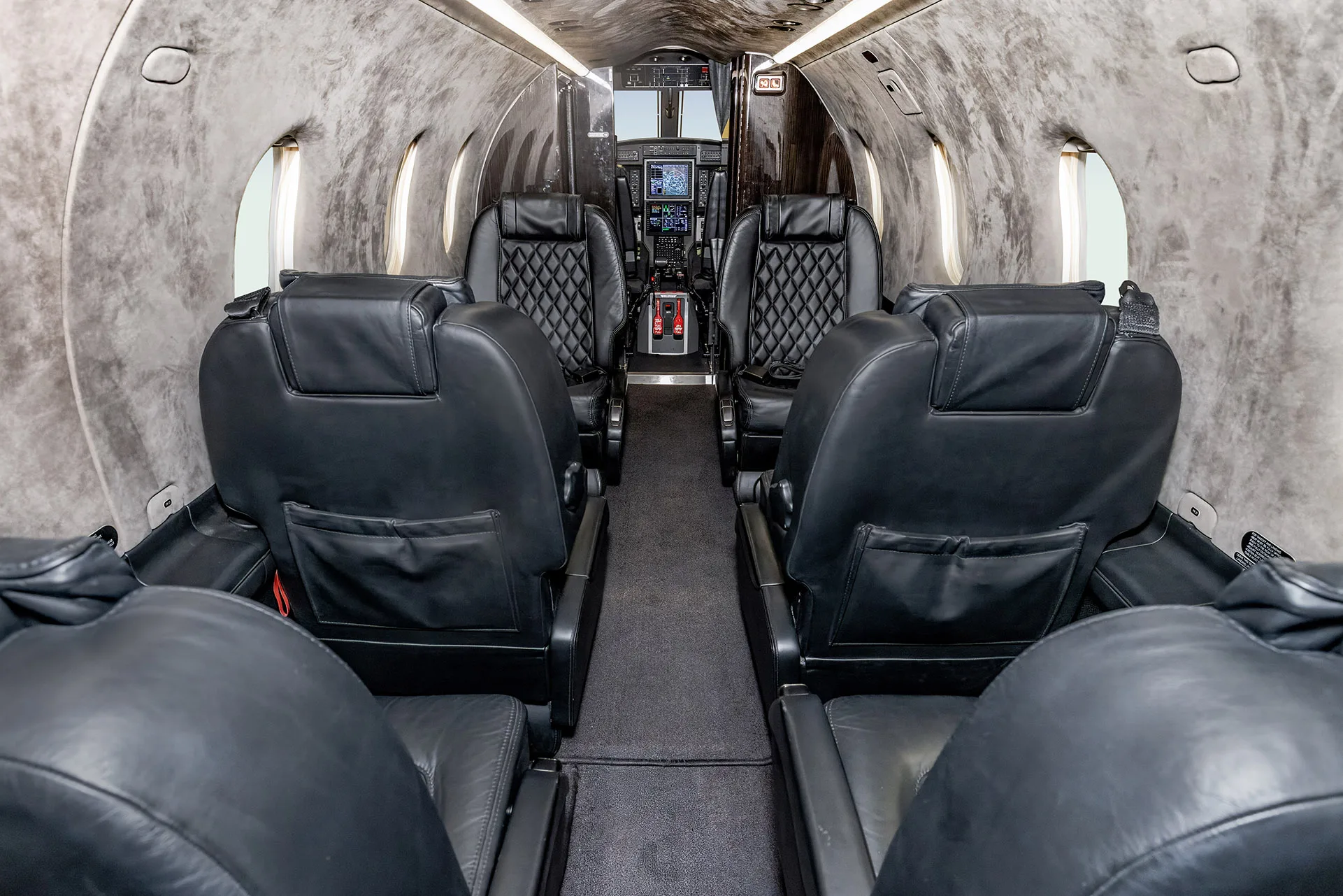 Cabin interior of a 2016 Pilatus PC-12/47E NG.