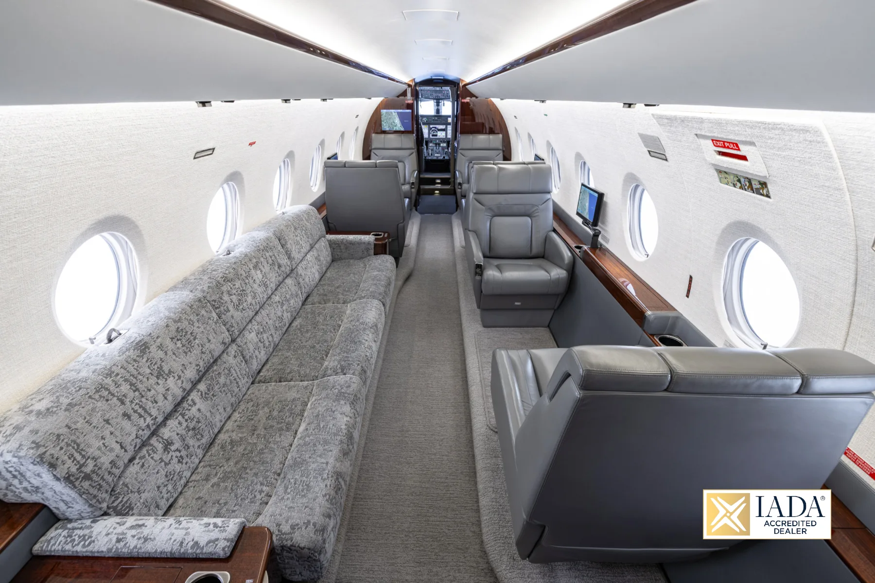 Cabin interior of a 2013 Gulfstream G280.