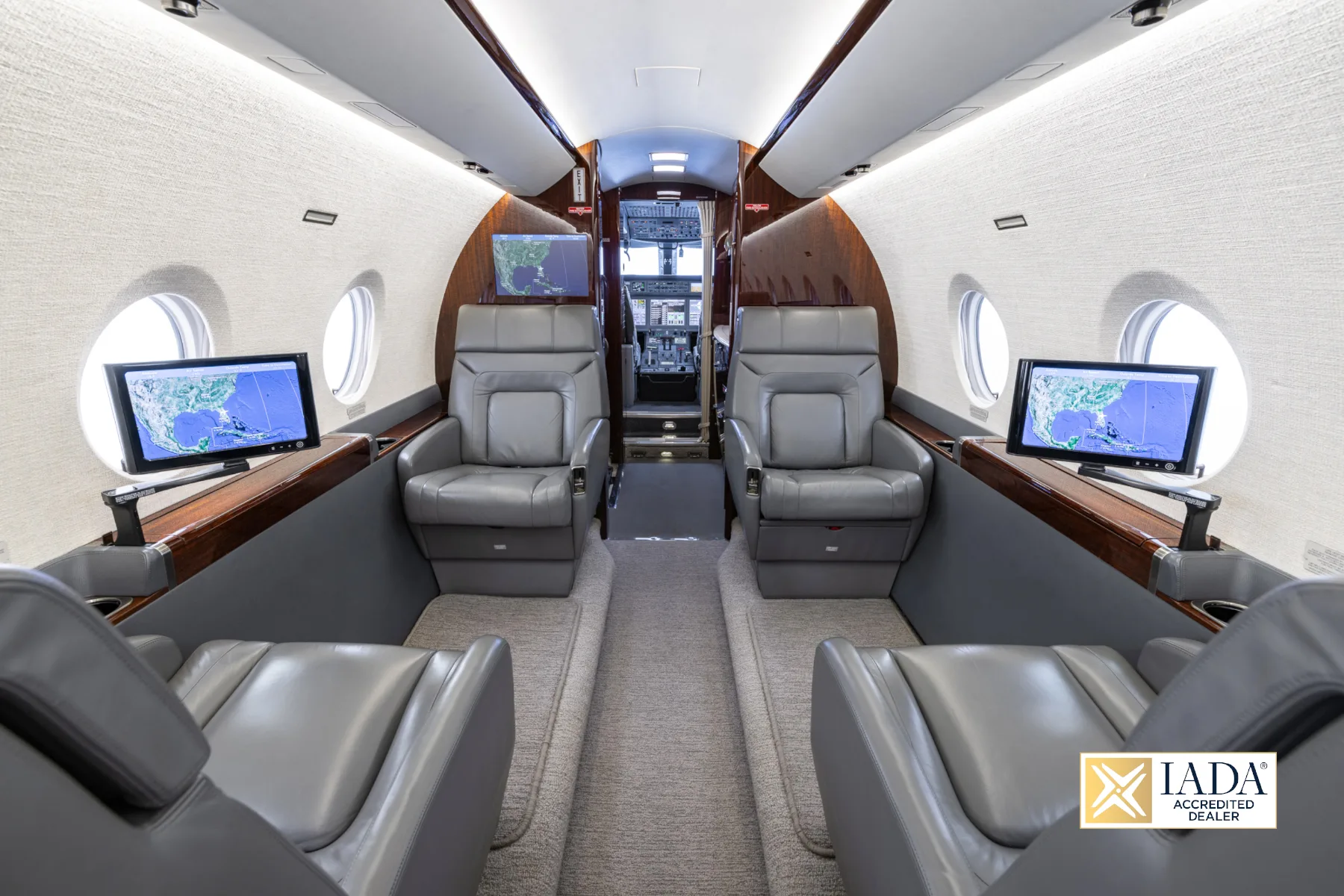 Cabin interior of a 2013 Gulfstream G280.