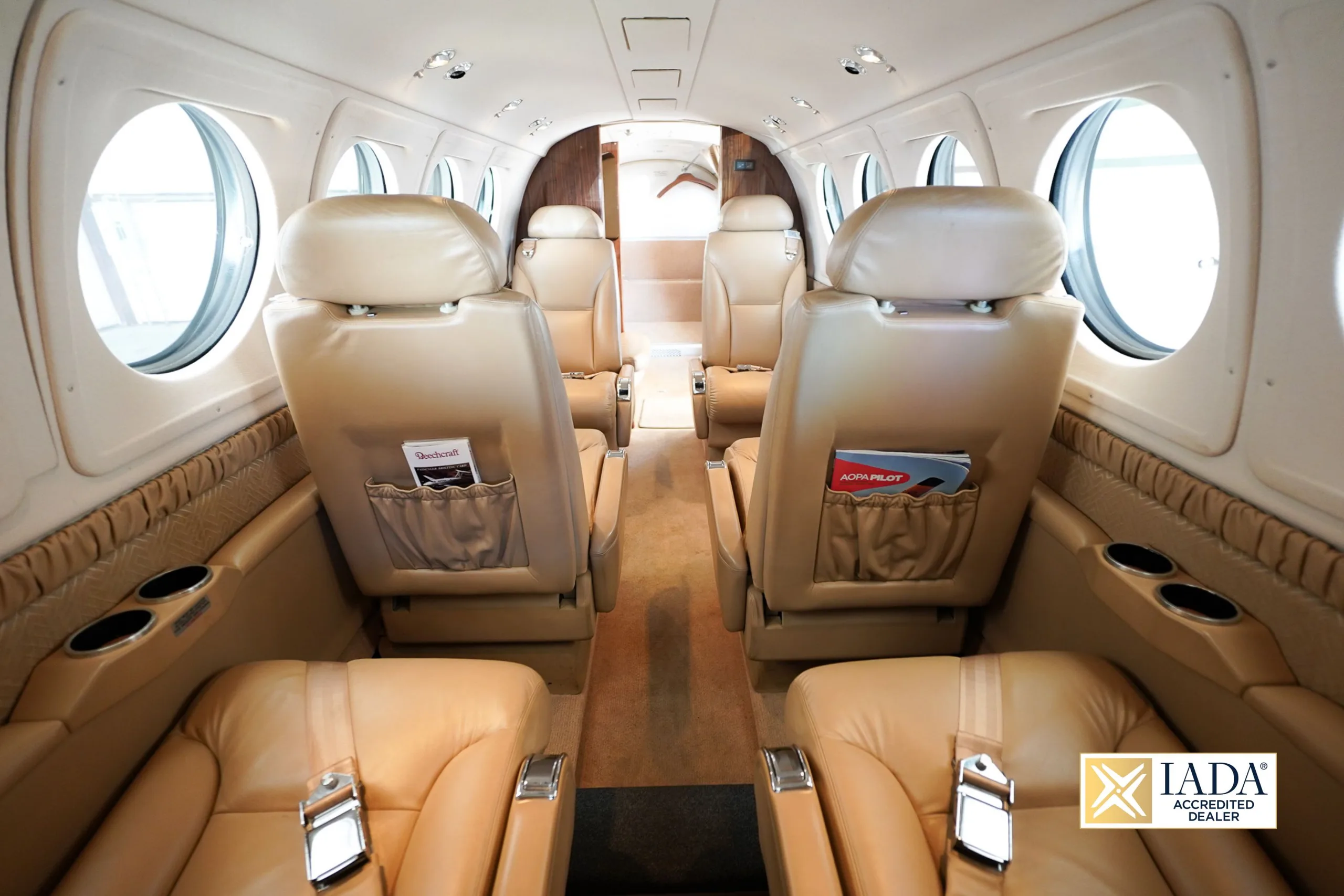 Cabin interior of a 2014 Beechcraft KING AIR 250.