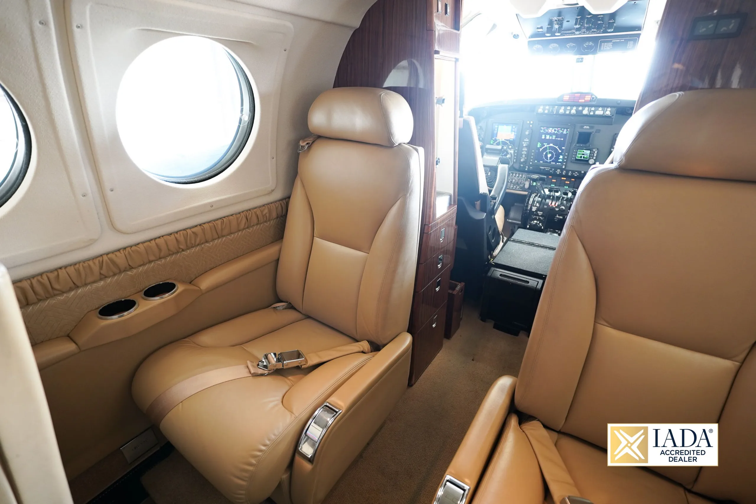 Cabin interior of a 2014 Beechcraft KING AIR 250.
