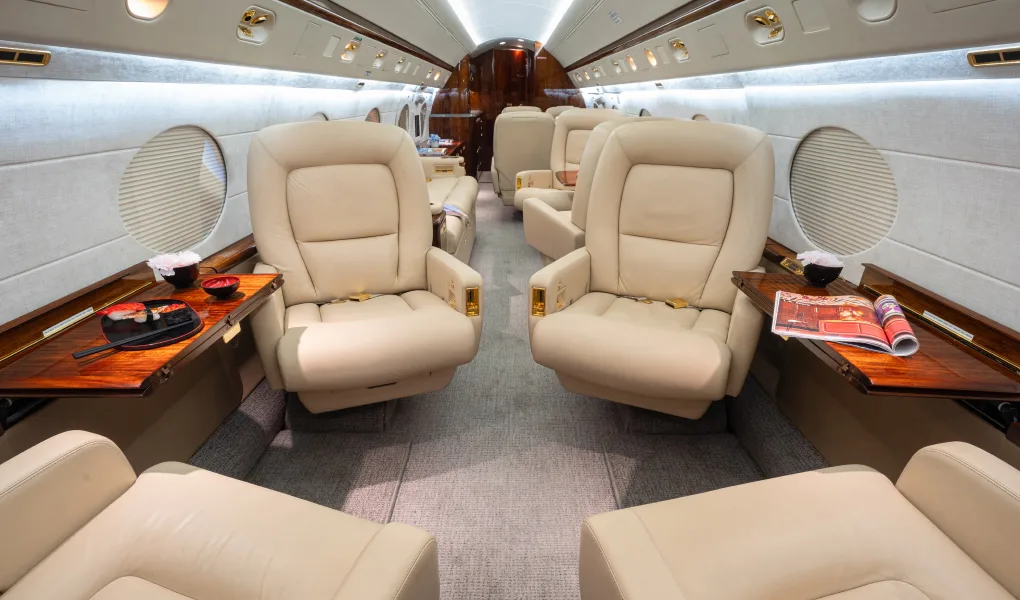 Cabin interior of a 2001 Gulfstream GIV-SP.