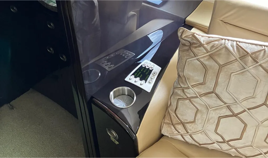 Cabin interior of a 2005 Bombardier Challenger 300.