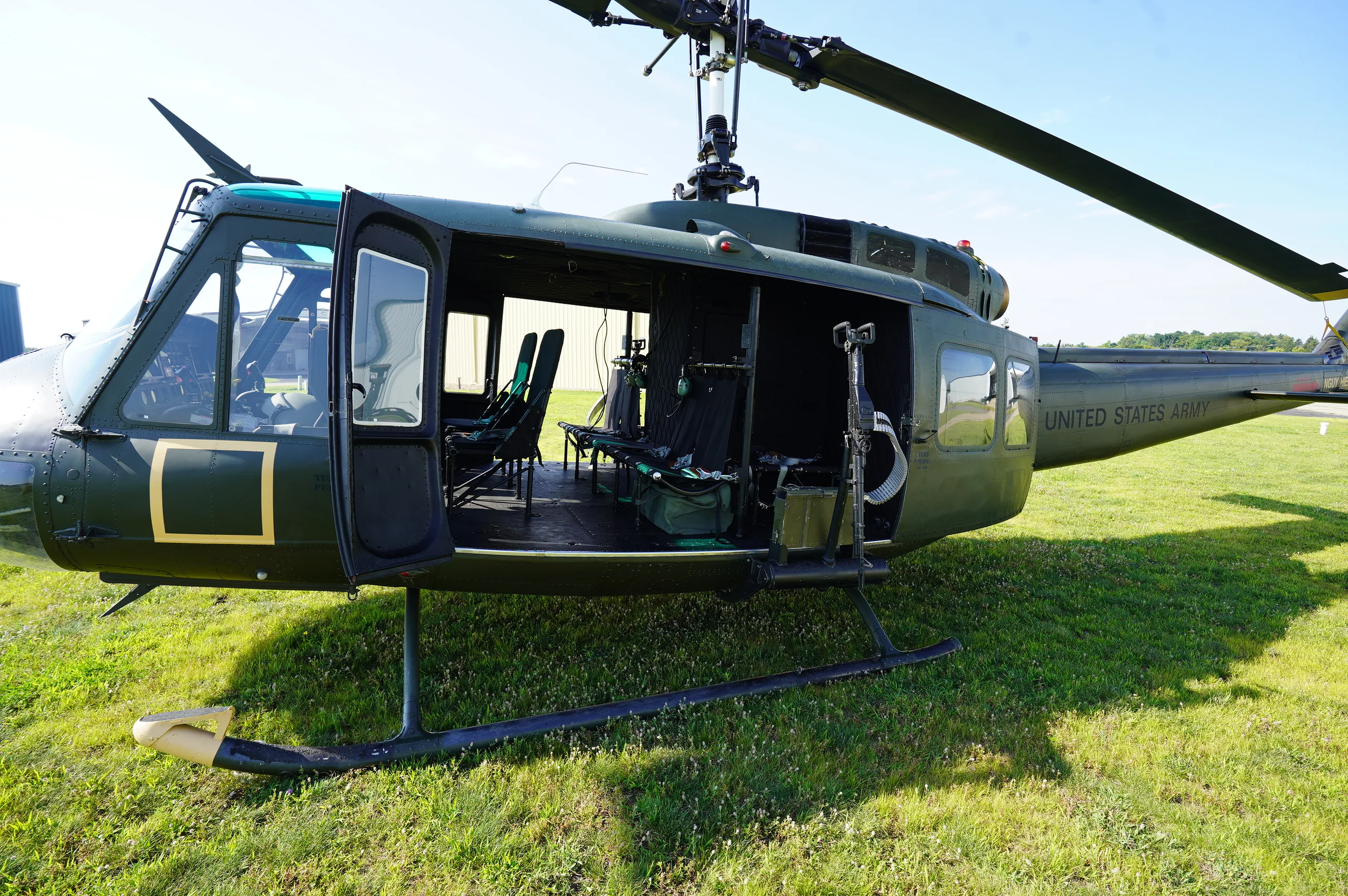 Exterior view of a 1962 Bell UH-1H Huey, N14SD.