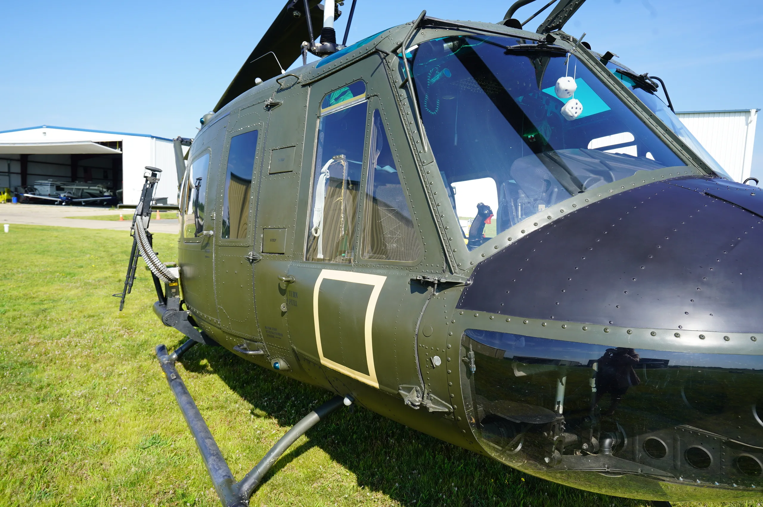 Exterior view of a 1962 Bell UH-1H Huey, N14SD.