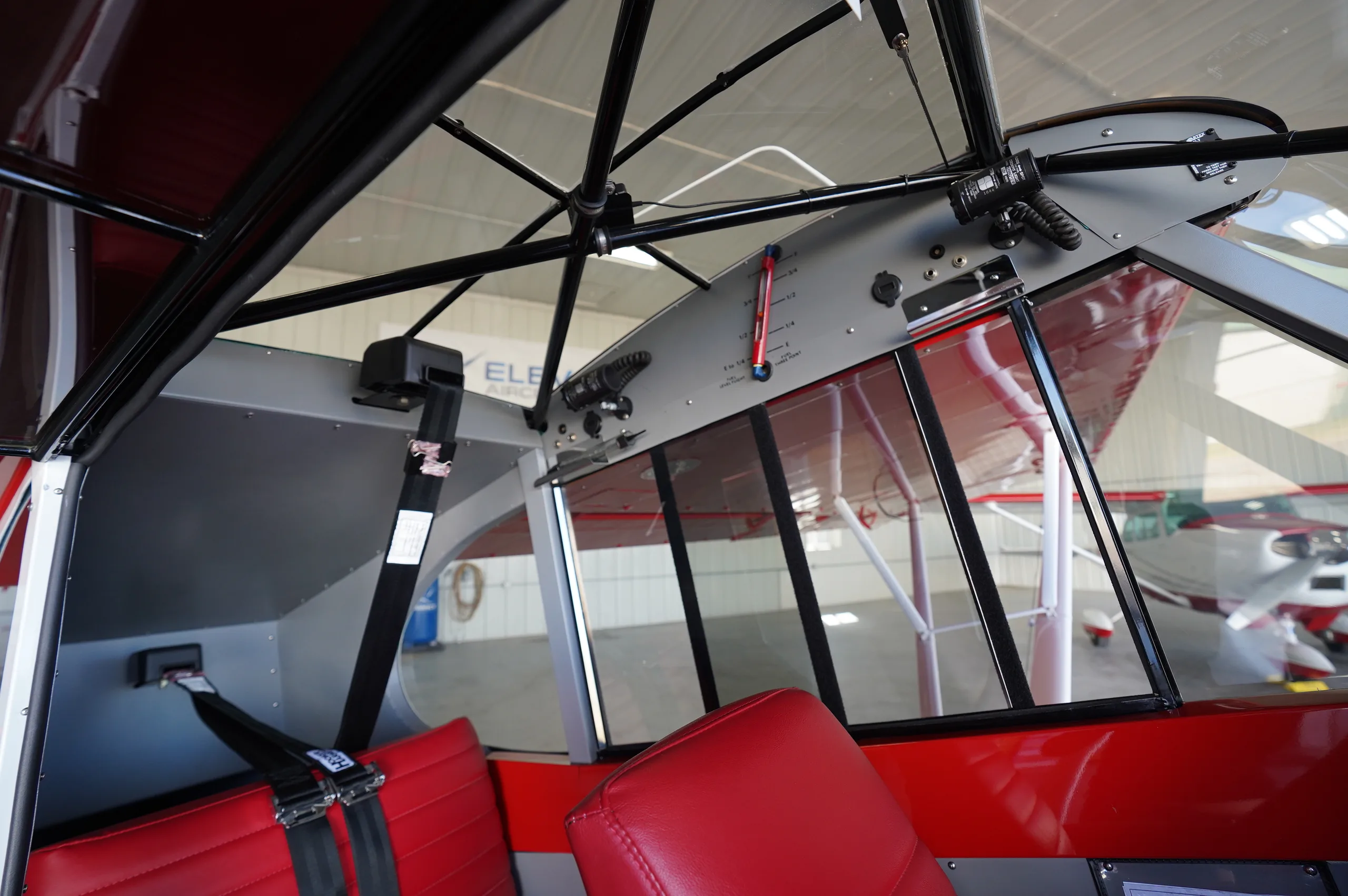 Cabin interior of a 1957 Piper super cub.