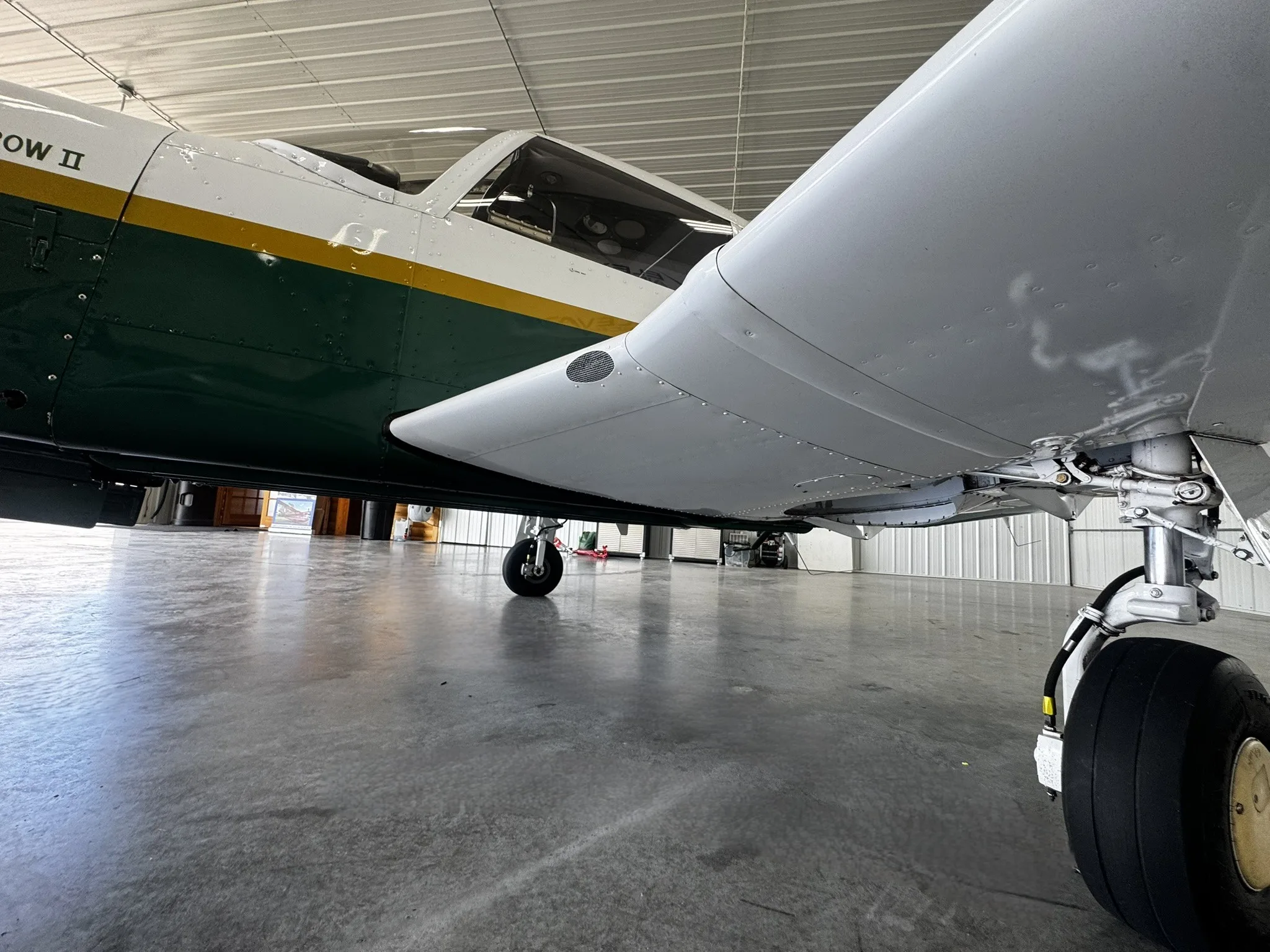 Exterior view of a 1972 Piper Archer II, N1227T.