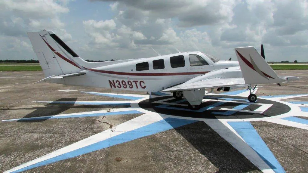 Cabin interior of a 1980 Beechcraft Baron 58P.