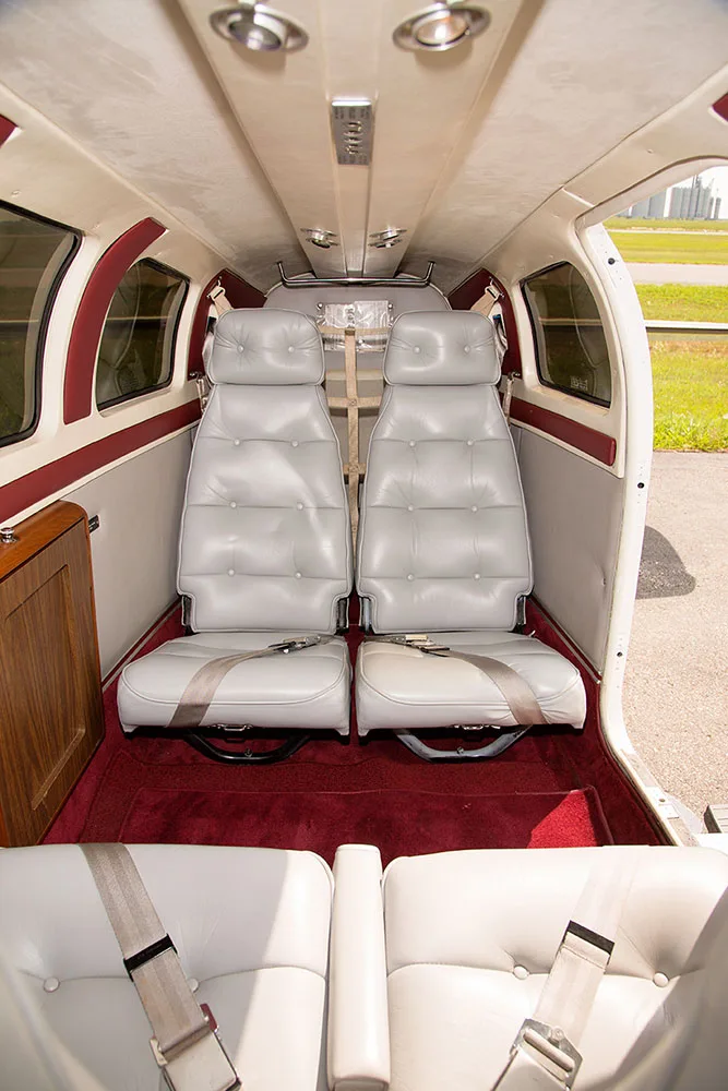 Cabin interior of a 1980 Beechcraft Baron 58P.