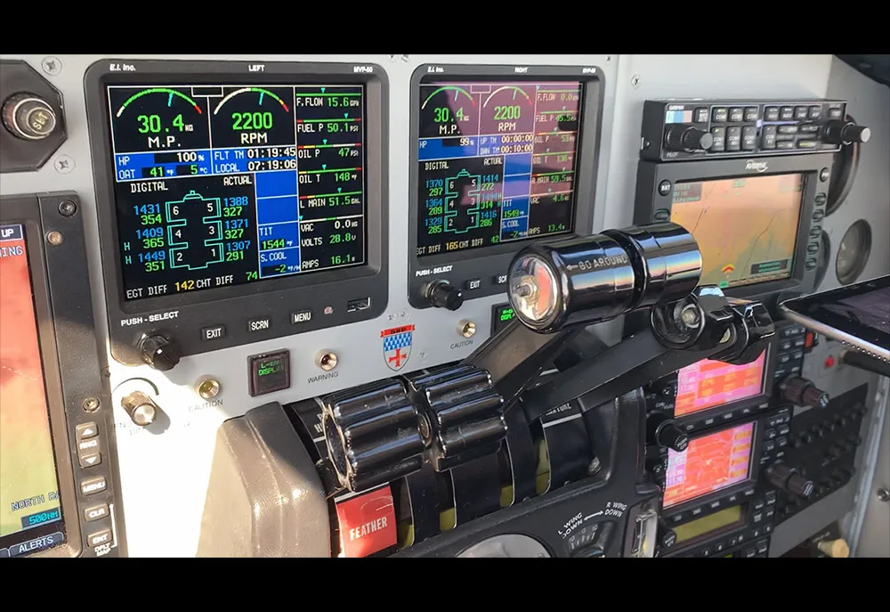 Avionics suite of a 1980 Beechcraft Baron 58P.