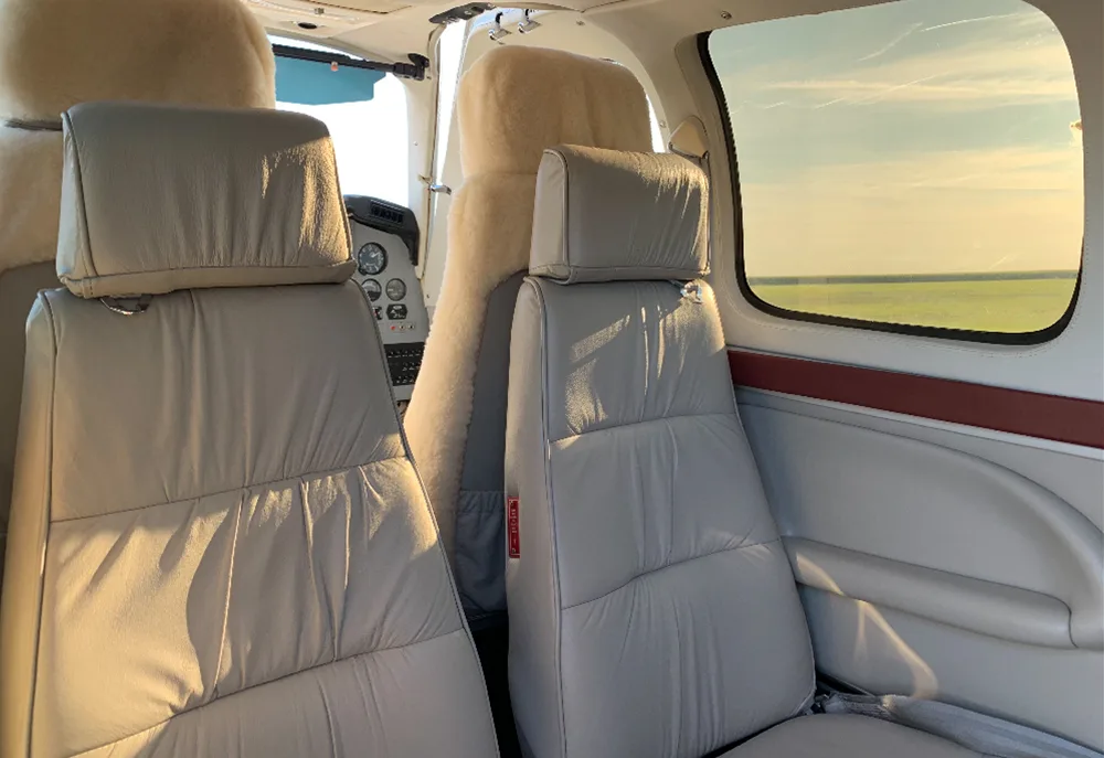 Cabin interior of a 1980 Beechcraft Baron 58P.